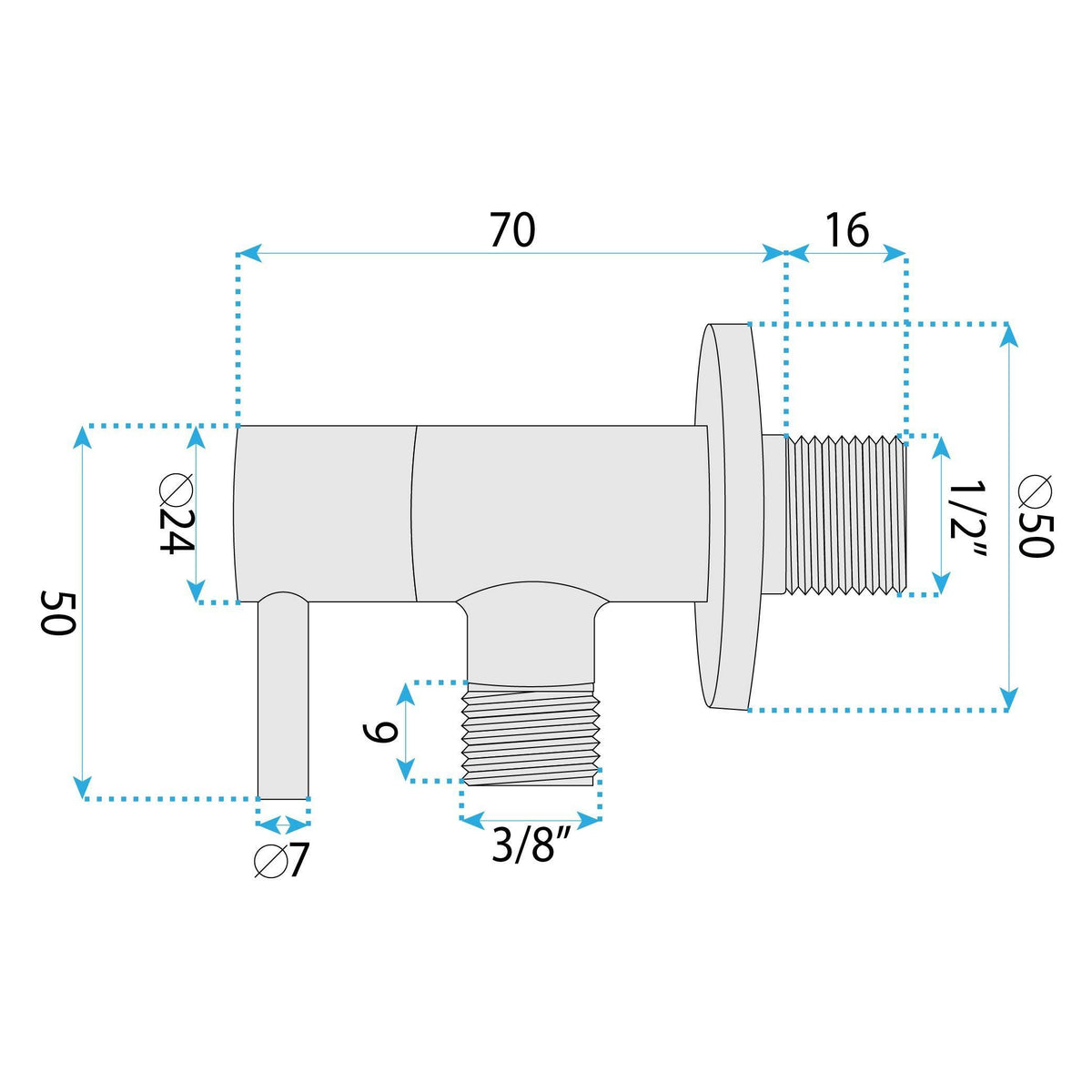 Robinet Colțar 1/2" X 3/8" Titan 8