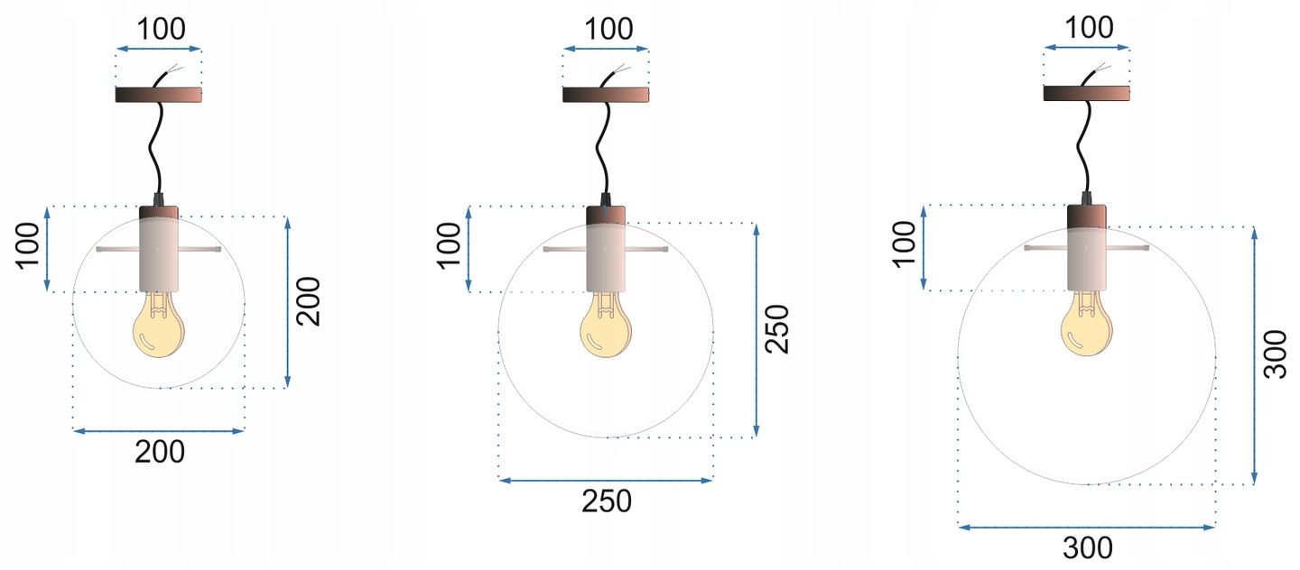 Lampa DE TAVAN SUSPENDABILA din sticla LASSI 20+25+30 cm  8