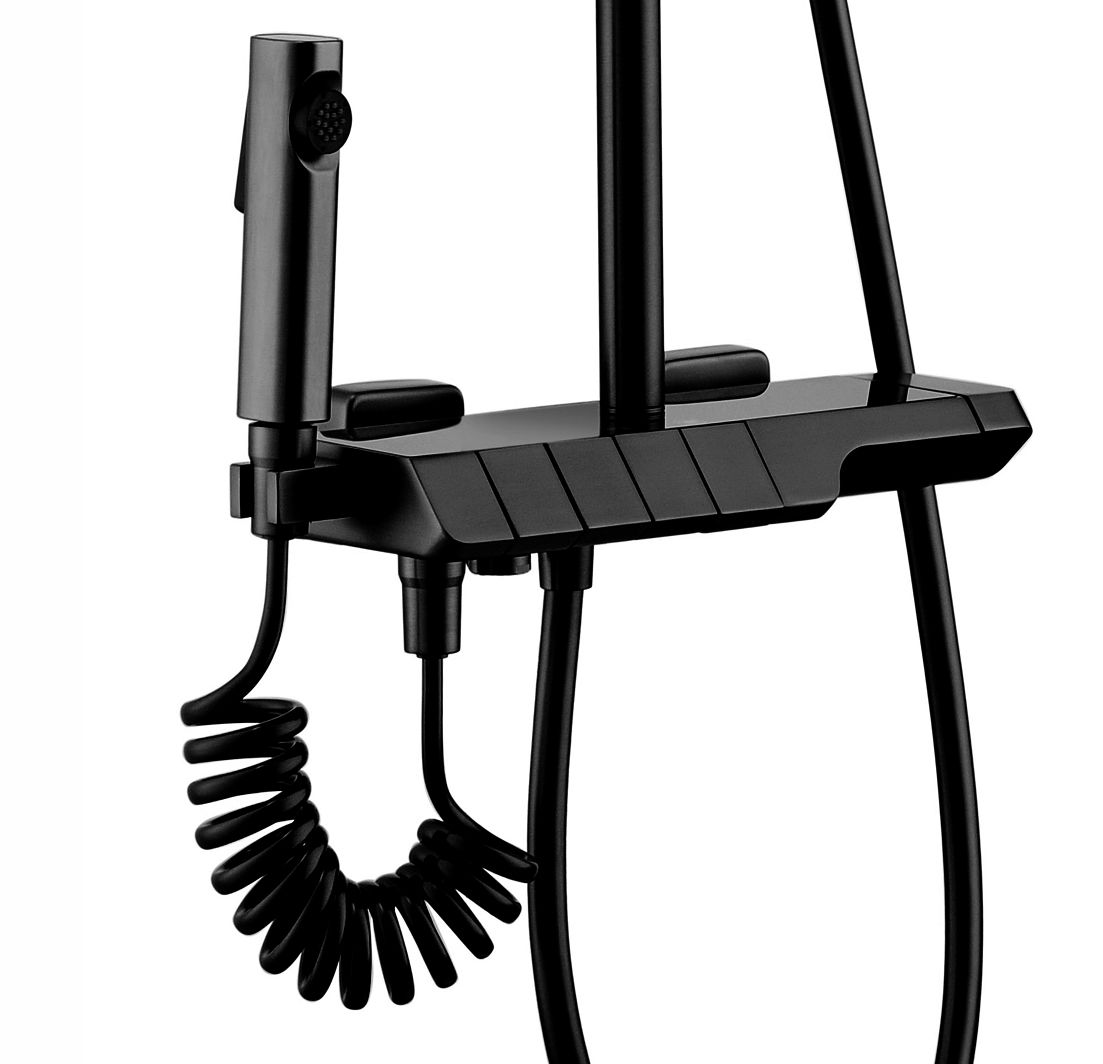 Coloana de dus cu termostat REA ROB Black  2