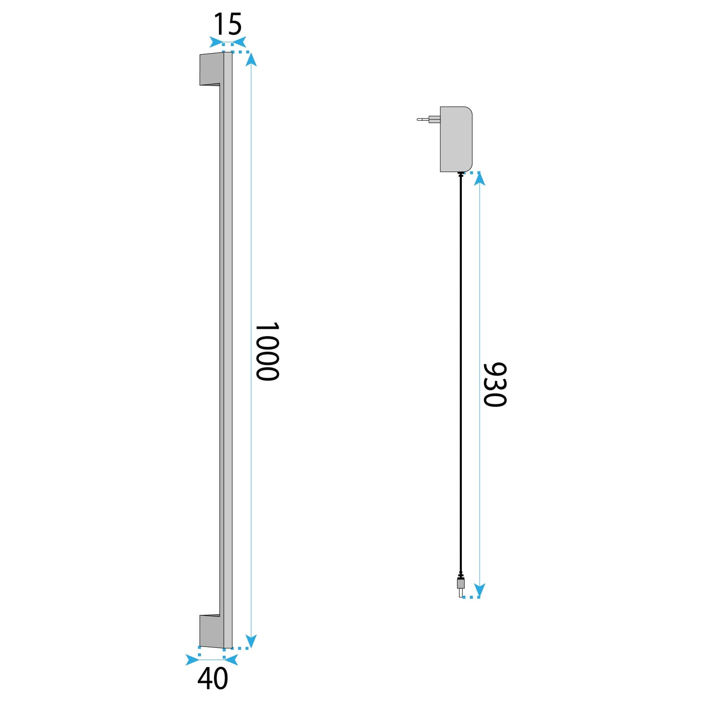 Aplică De Perete Led Lhj064-w 100cm Black  9