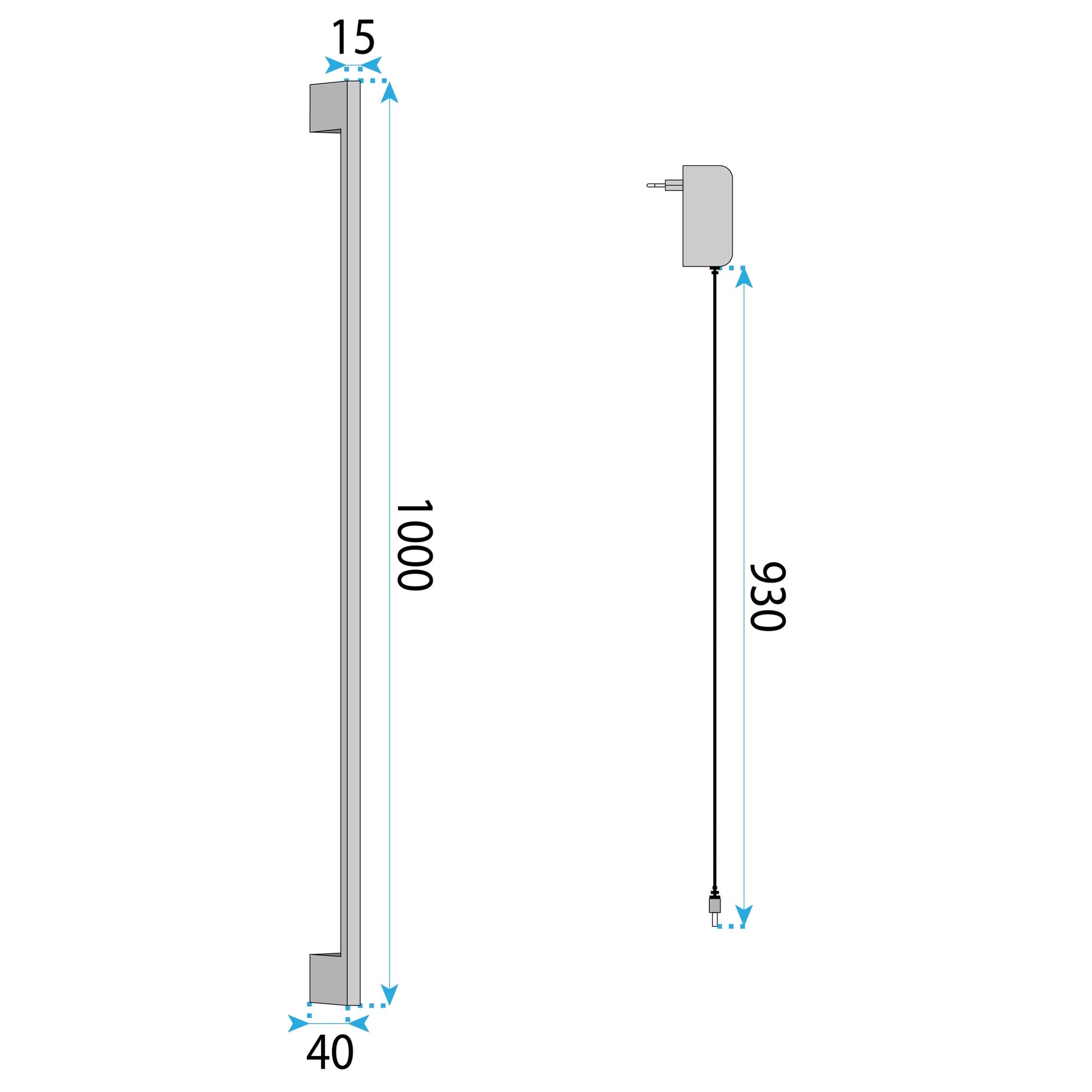 Aplică De Perete Led Lhj064-w 100cm Black  9