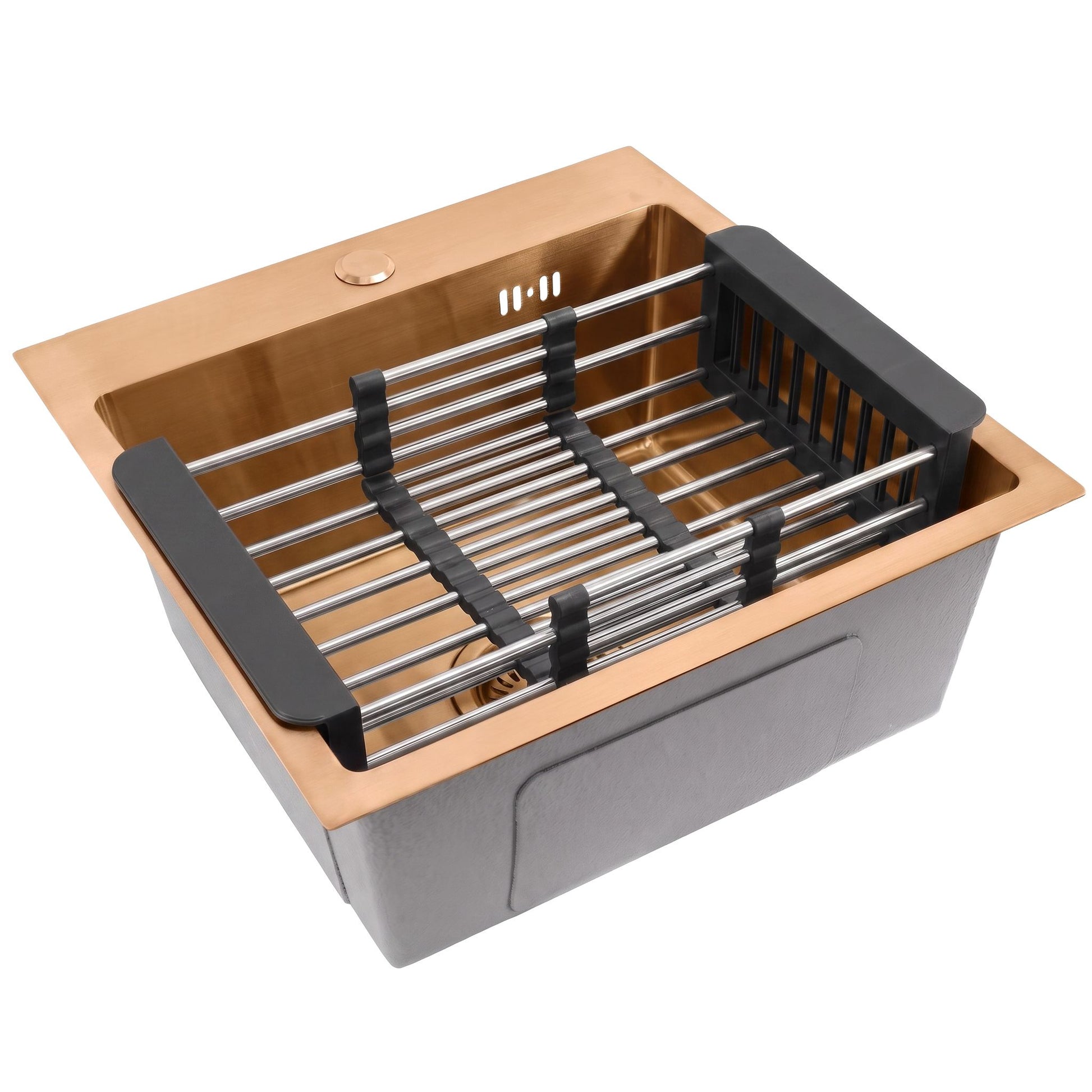 Chiuvetă Din Oțel Cu Set De Accesorii 3 Buc. REA Leo 40 Brush Copper Accesorii Gri 1