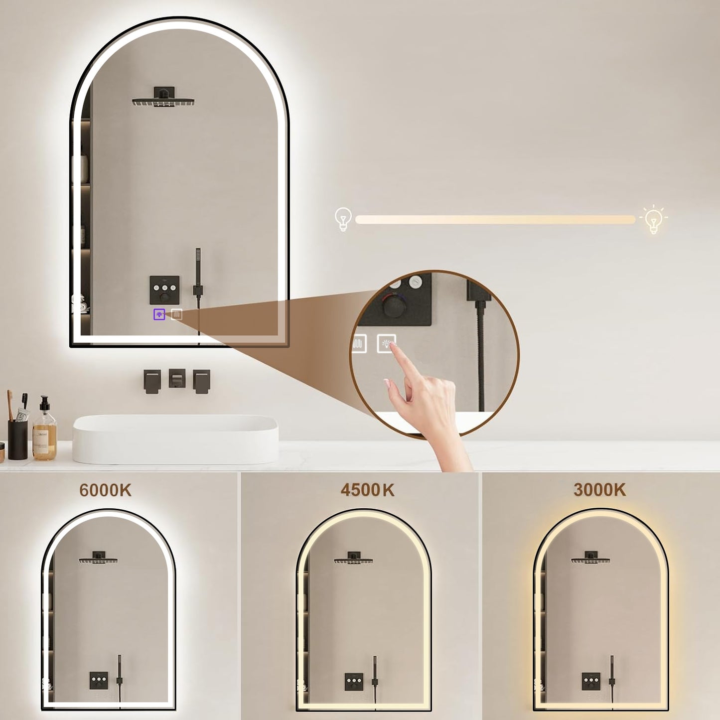 Oglindă LED 60x100cm DASH BLACK  5
