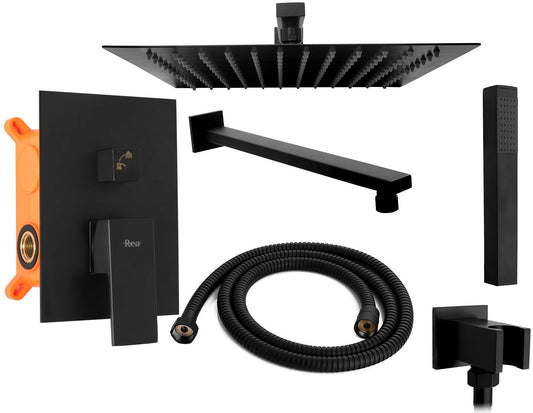 Set de duș incastrabil Rea Fenix Black + BOX  1
