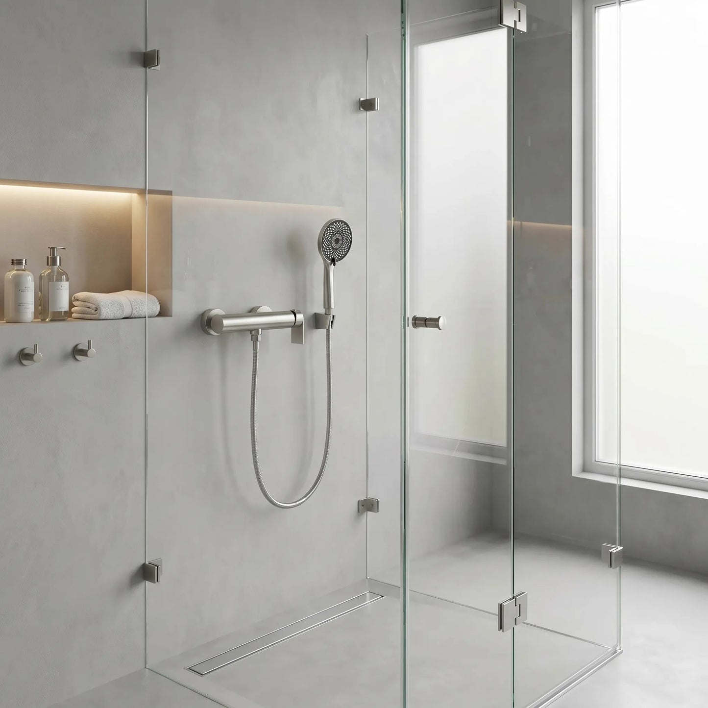 Baterie de duș Rea Hunter Brushed Nickel  7