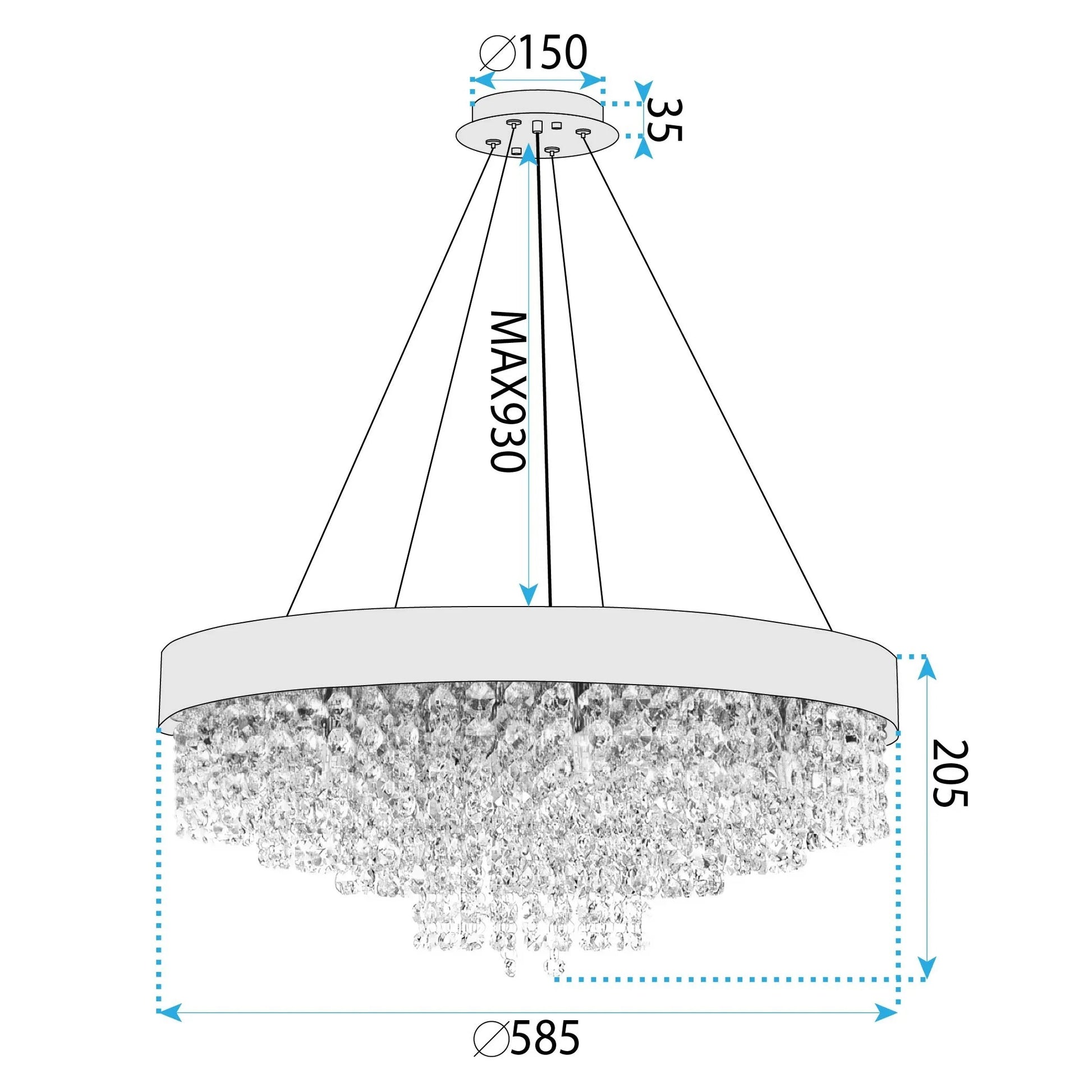 lampă suspendată APP1787-16CP 60 cm Gold  7