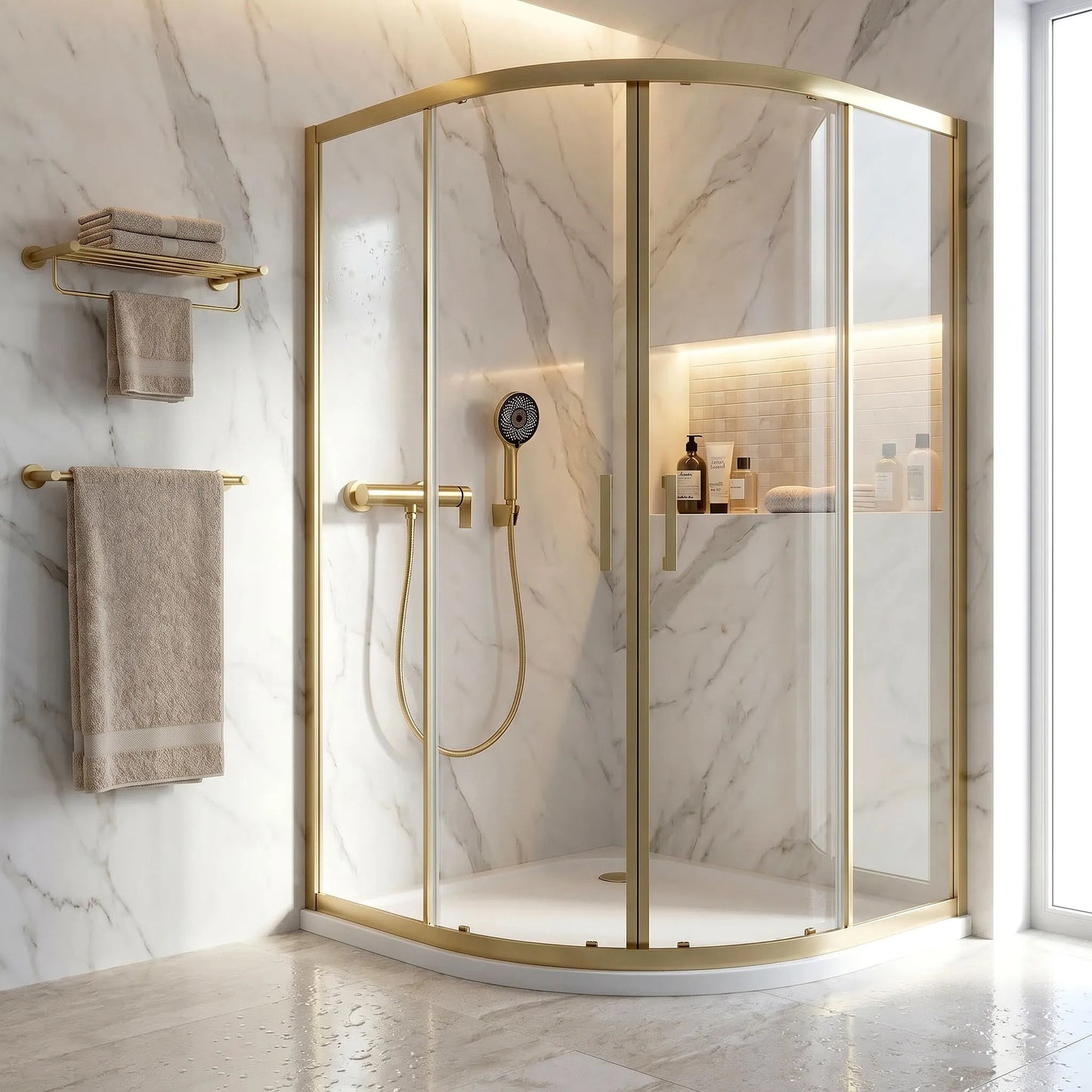 Baterie de duș Rea Hunter Brushed Gold  7