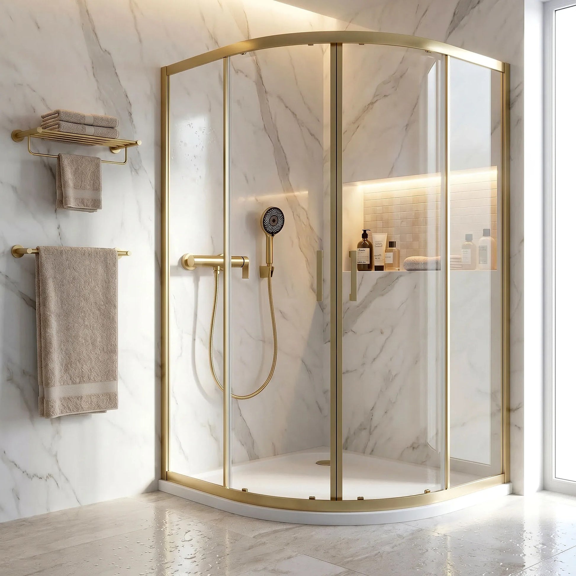Baterie de duș Rea Hunter Brushed Gold  7
