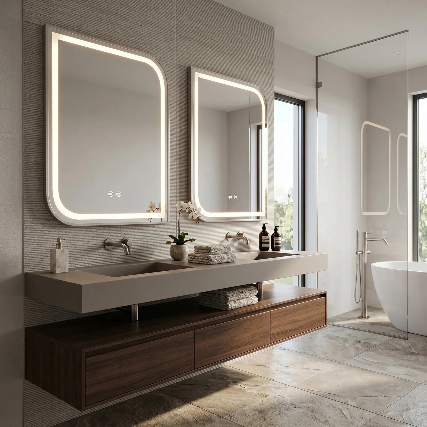Oglindă LED ZONE 80x60 BRUSH NICKEL  7