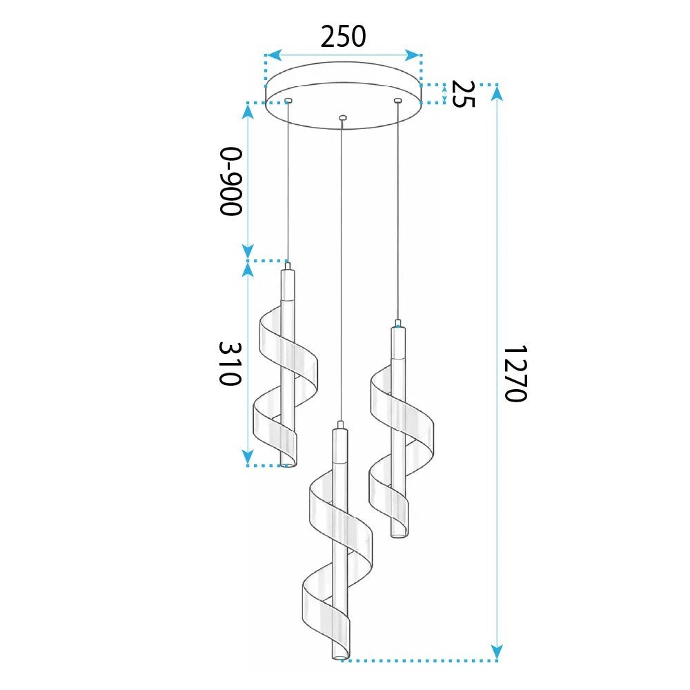 LAMPĂ LED SUSPENDATĂ DE TAVAN G178-3CP GOLD  7