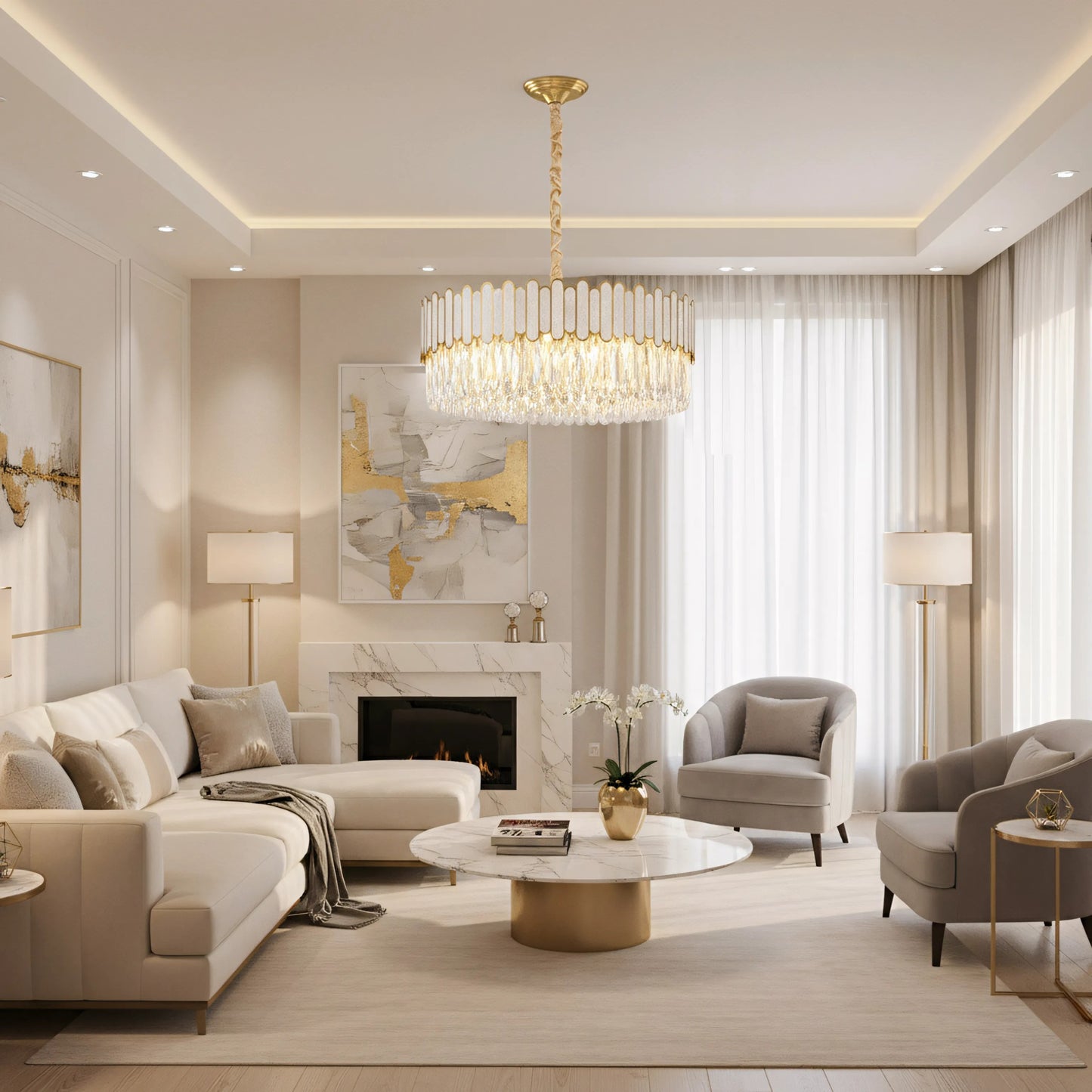 lampă suspendată APP1747-8CP 60 cm Gold  7