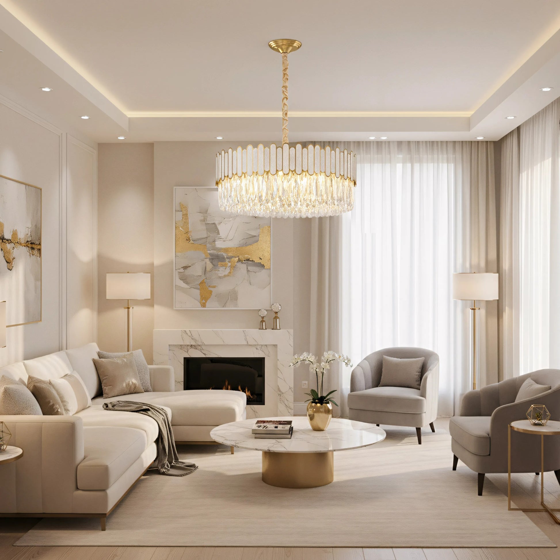 lampă suspendată APP1747-8CP 60 cm Gold  7