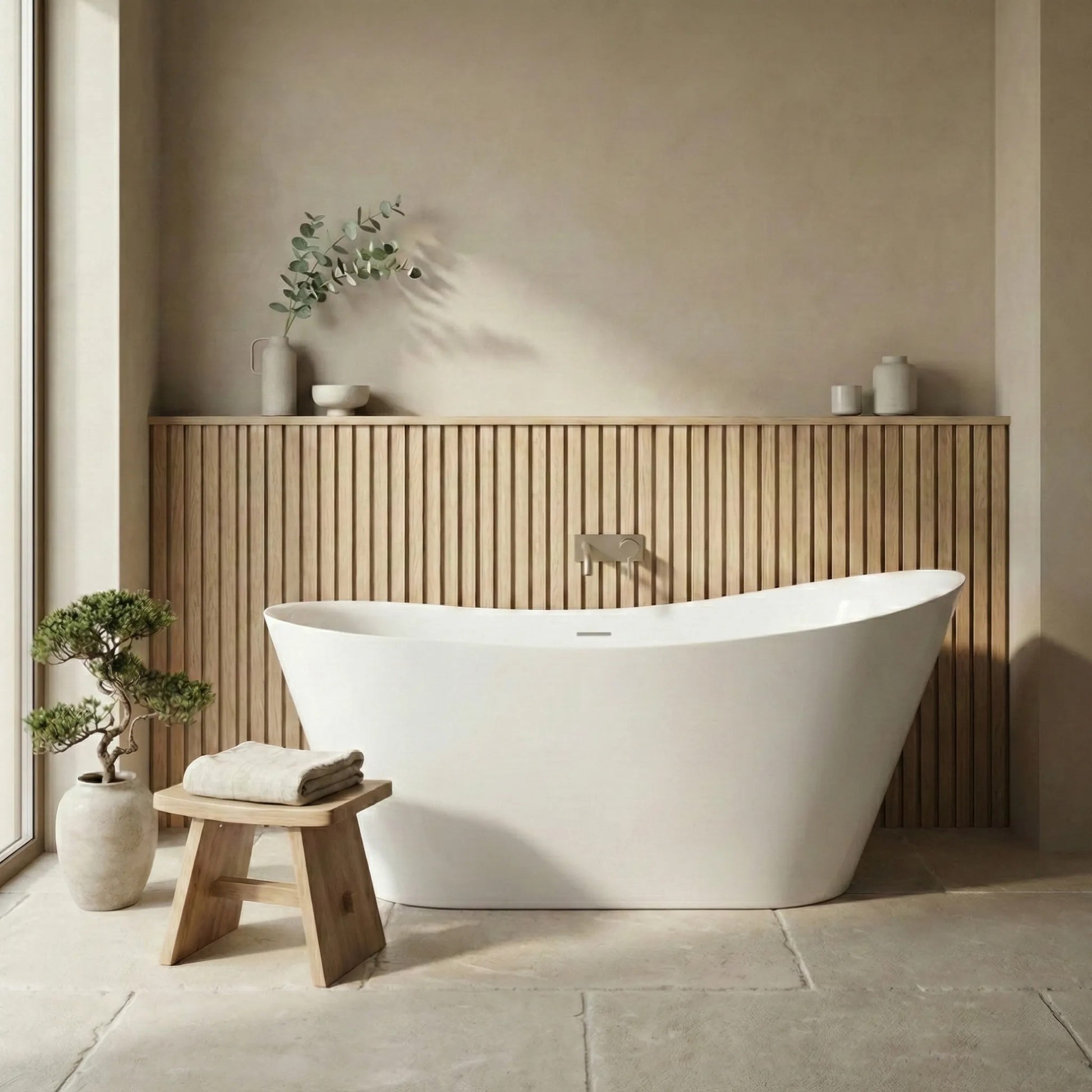 Cadă acrilică freestanding Lusso Slim 170 Capac dop cupru periat 7