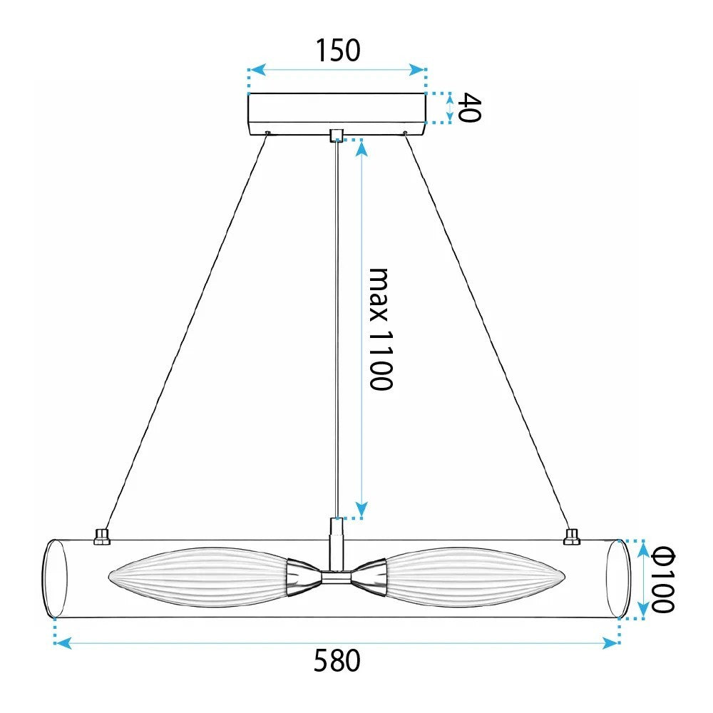 LAMPĂ SUSPENDATĂ DE TAVAN G152-2CP GOLD  7