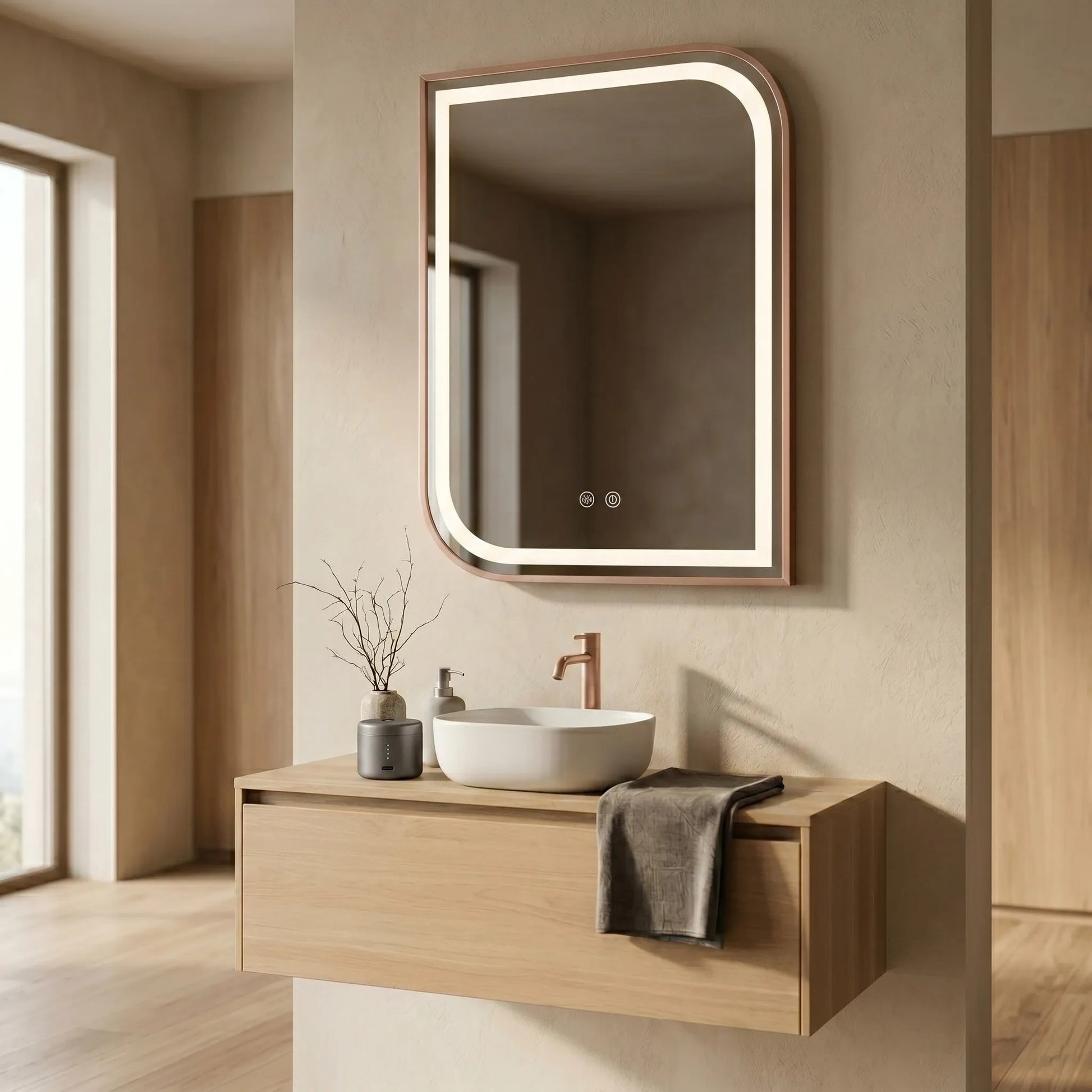 Oglindă LED ZONE 80x60 BRUSH  ROSE GOLD  7
