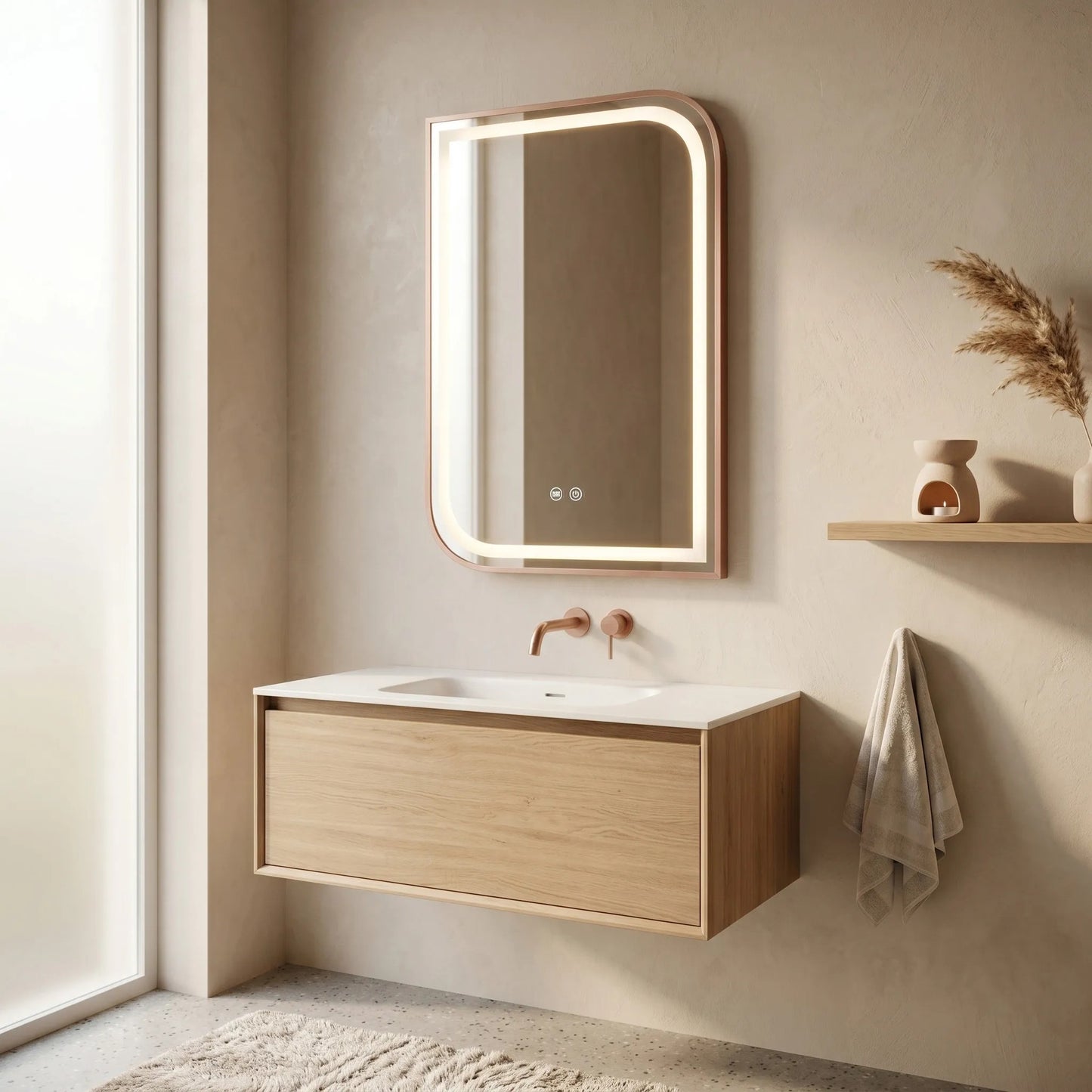 Oglindă LED ZONE 70x50 BRUSH  ROSE GOLD  7