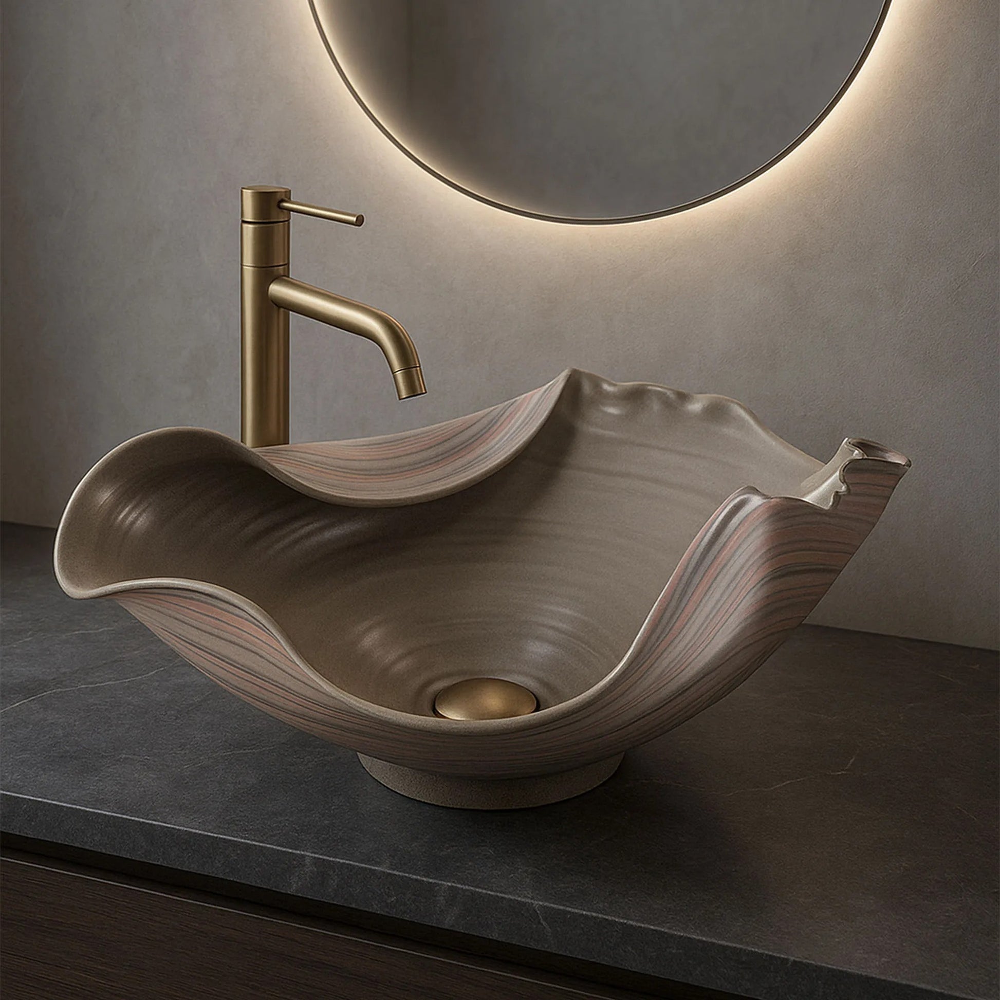 Lavoar ceramic pentru blat REA HM-17 Handmade ART  7