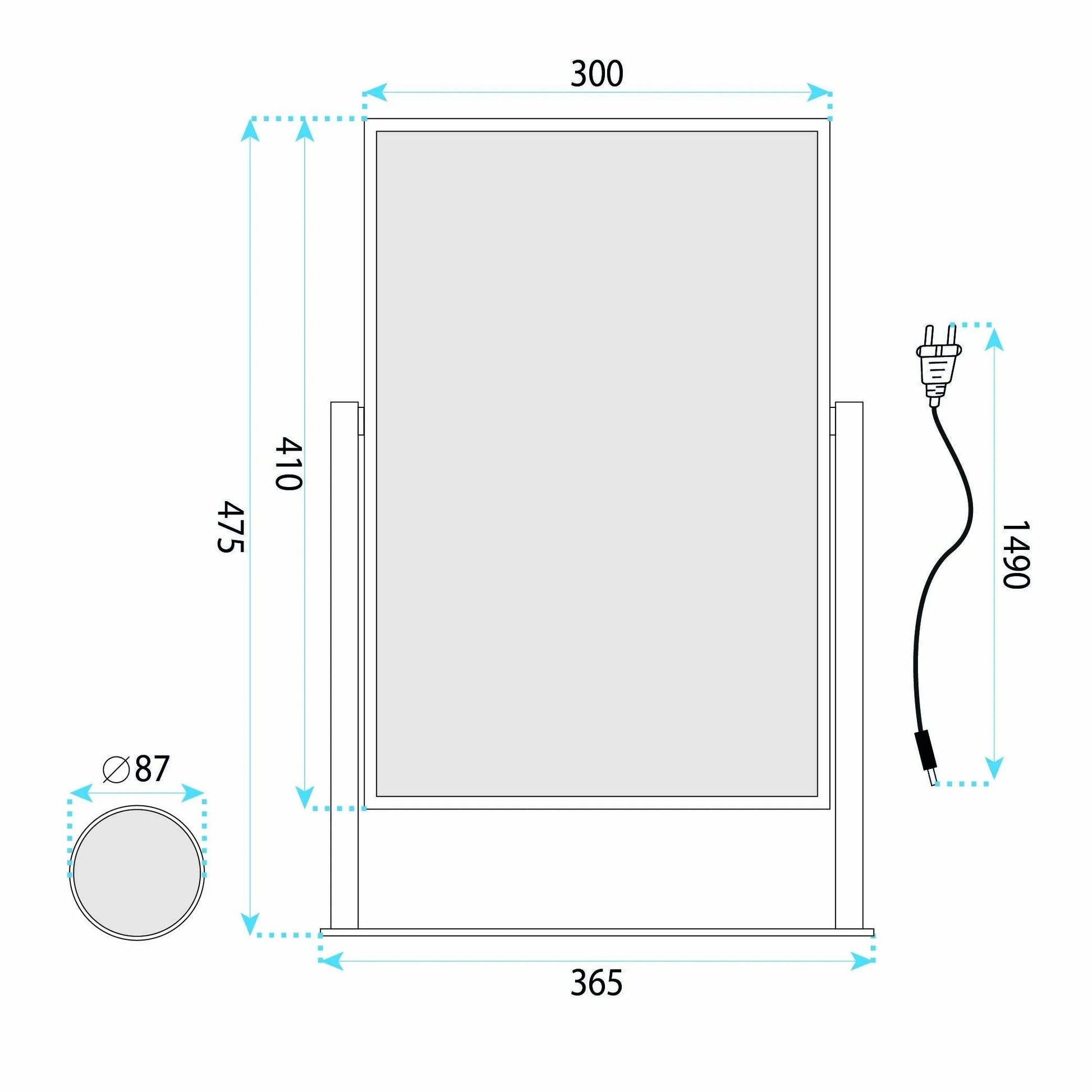 Oglindă LED LUMI Black 30x40cm  7