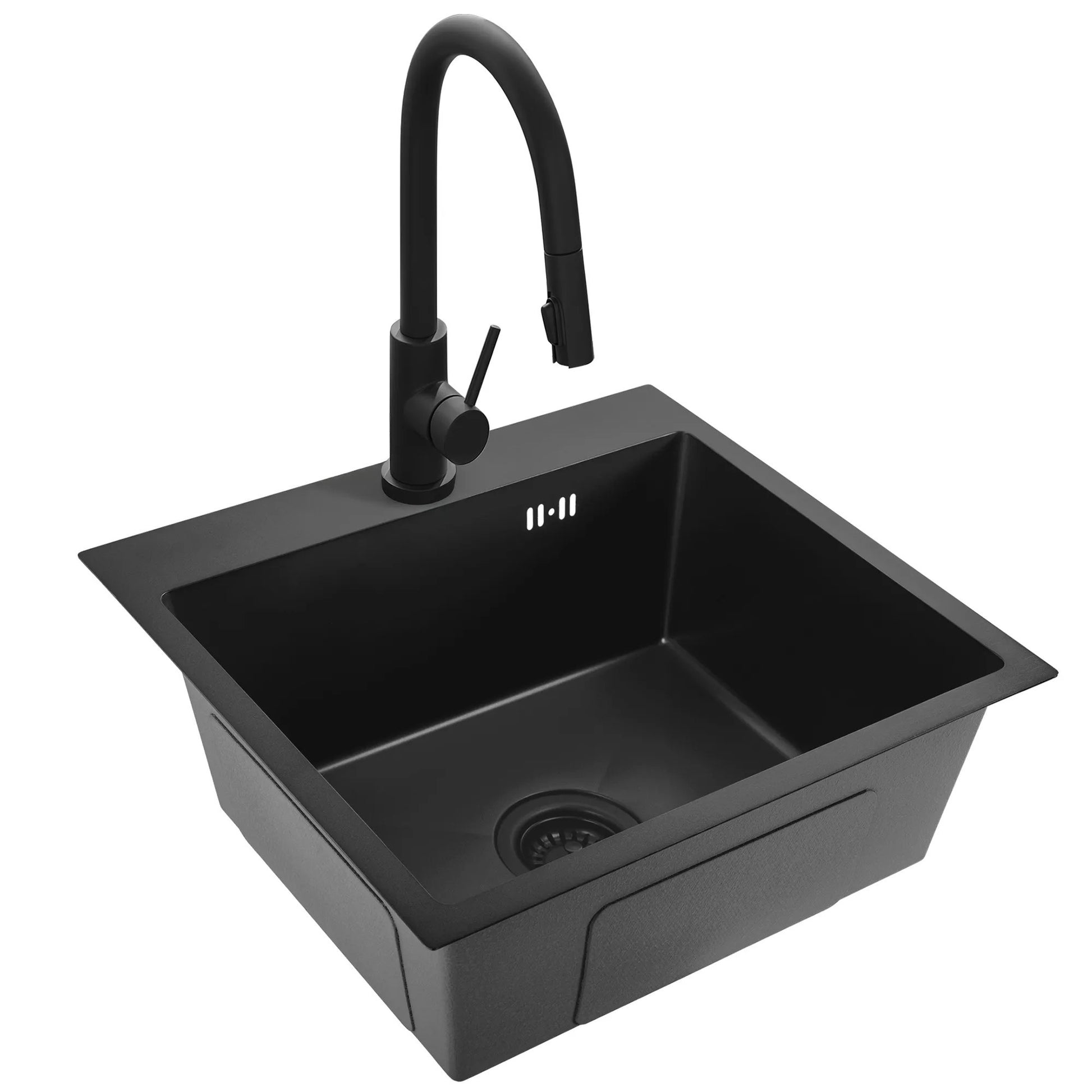 Chiuvetă inox Leo 50 Black cu robinet de bucătărie 7