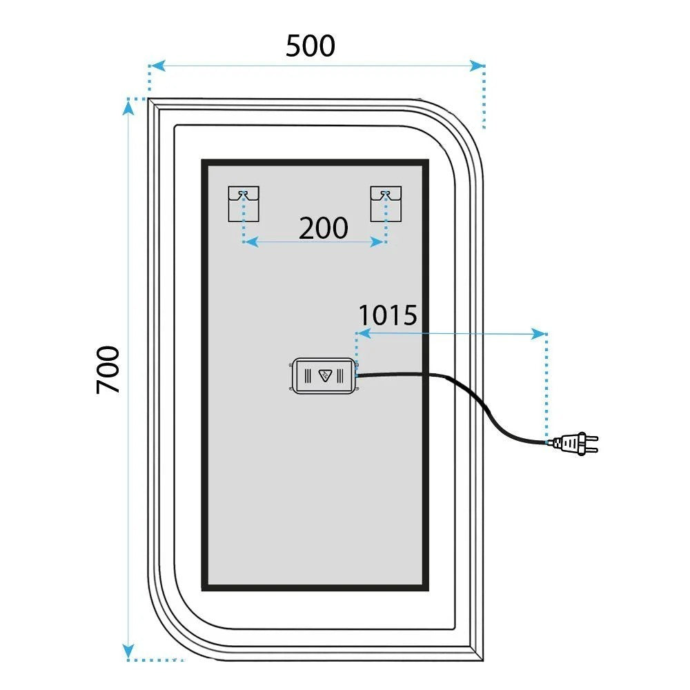 Oglindă LED ZONE 70X50 BLACK  7