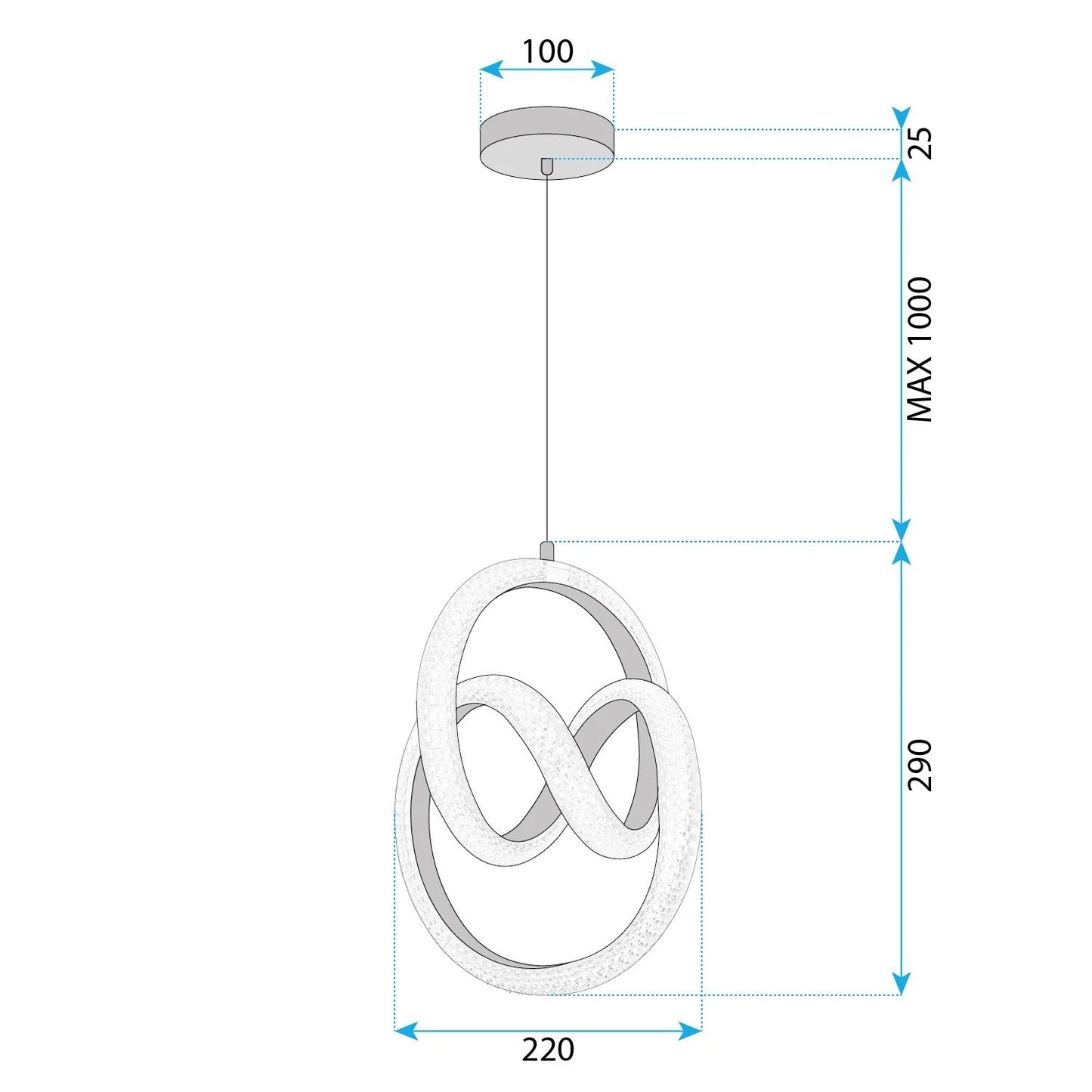 Lampă suspendată LED G068-CP Gold  7