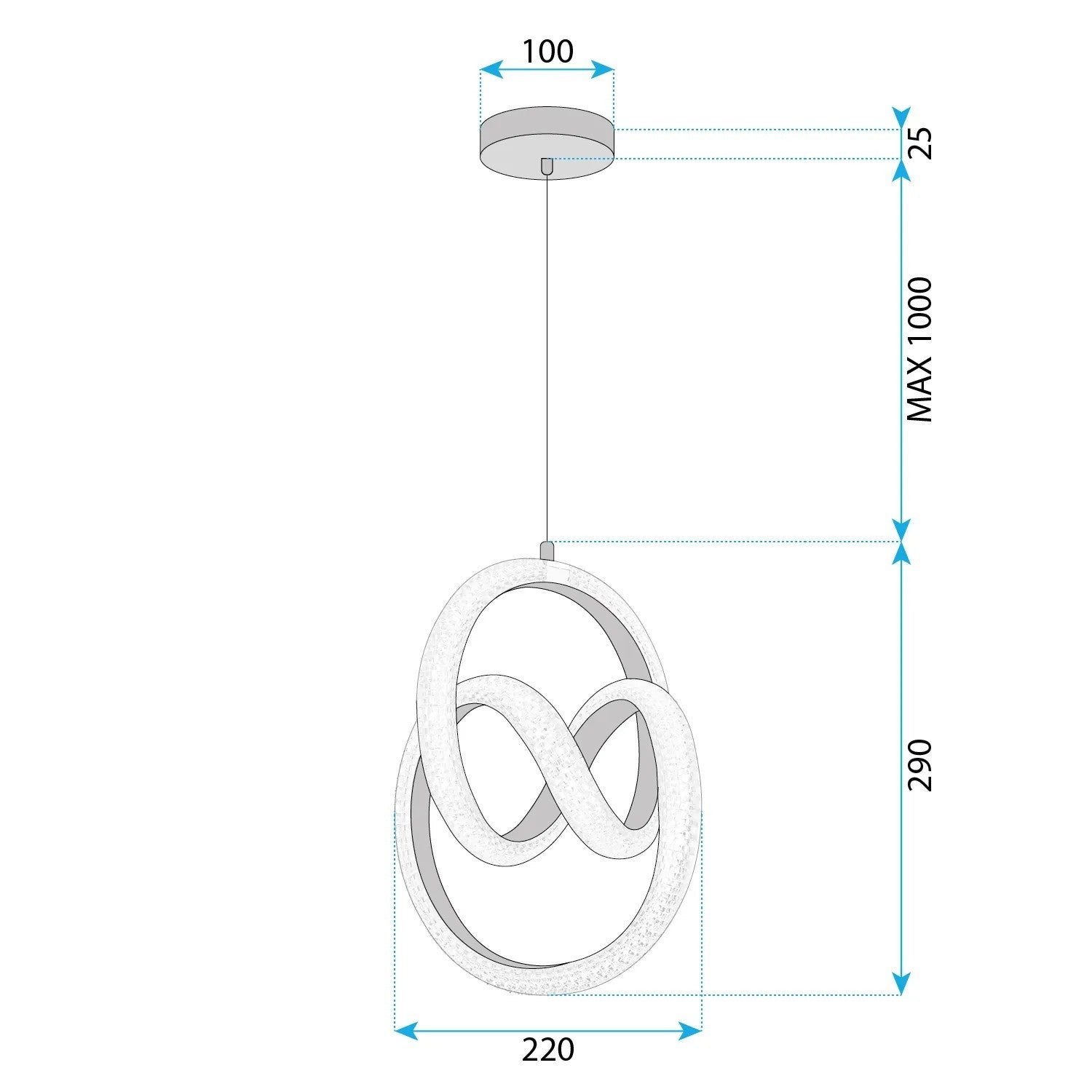 Lampă suspendată LED G068-CP Gold  7