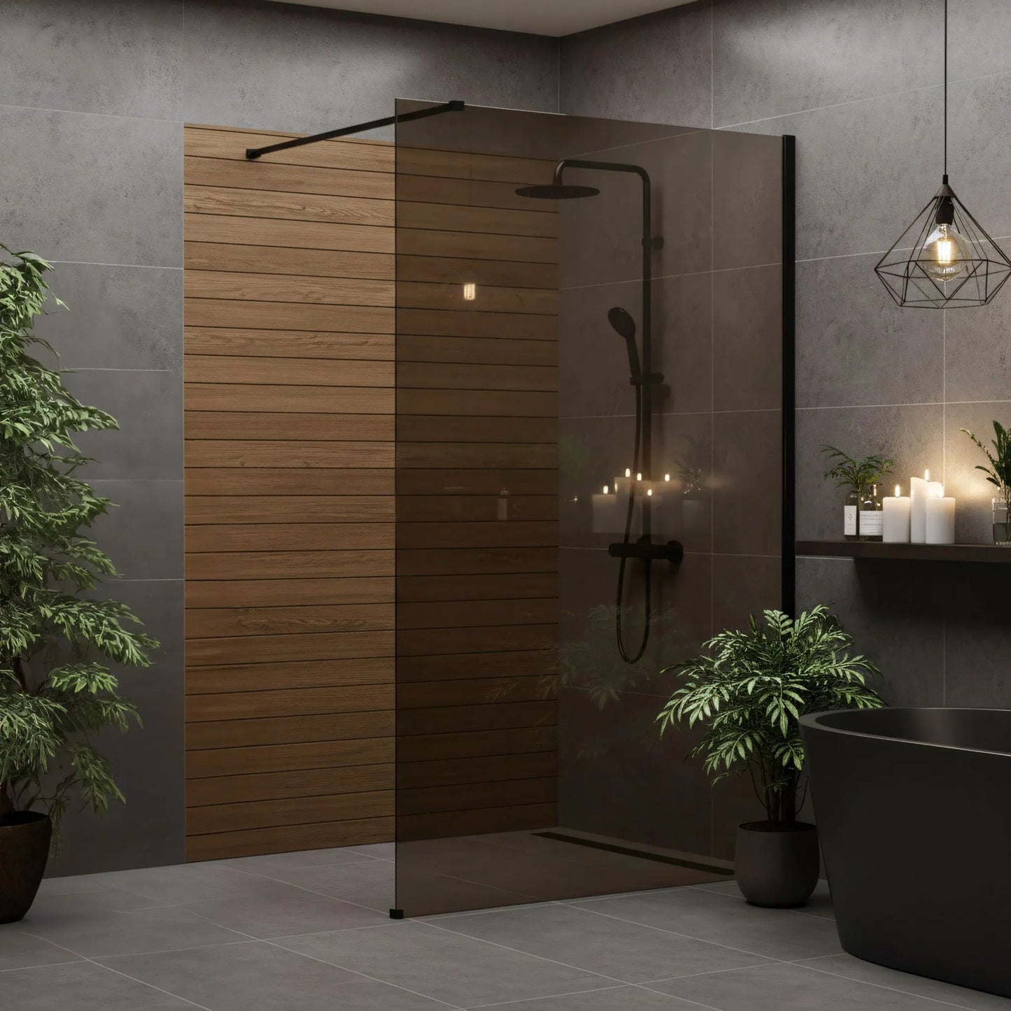 Paravan De Dus Rea Flexi Brown / Black 100 7