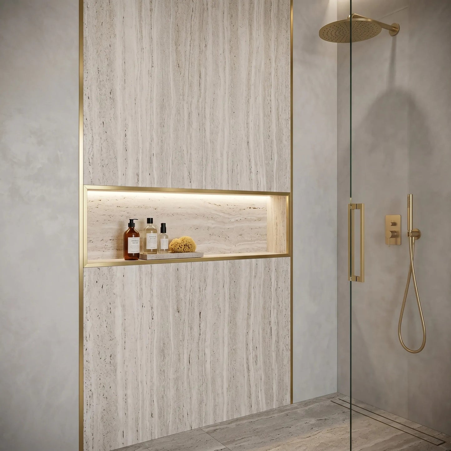 Bandă Decorativă Autoadezivă Rea P14454CA 3,8cm Brush Gold 7