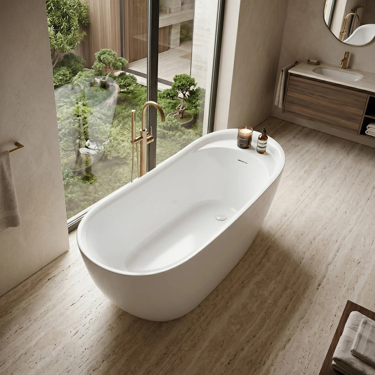 Cadă Freestanding Rea Orte 180 Capac Dop Alb 7