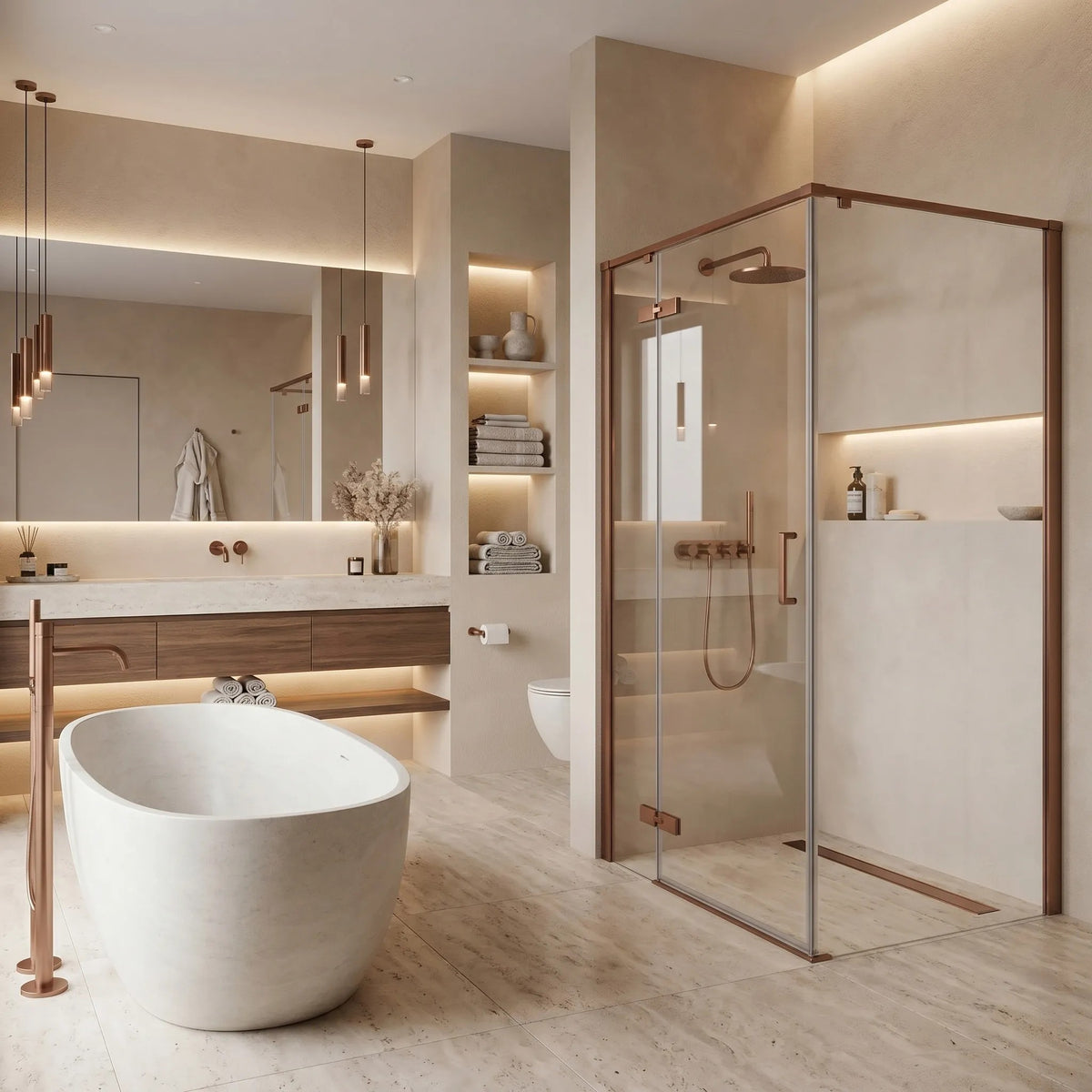 Cabina De Dus Rea Bruno 100x80 Brush Copper 7