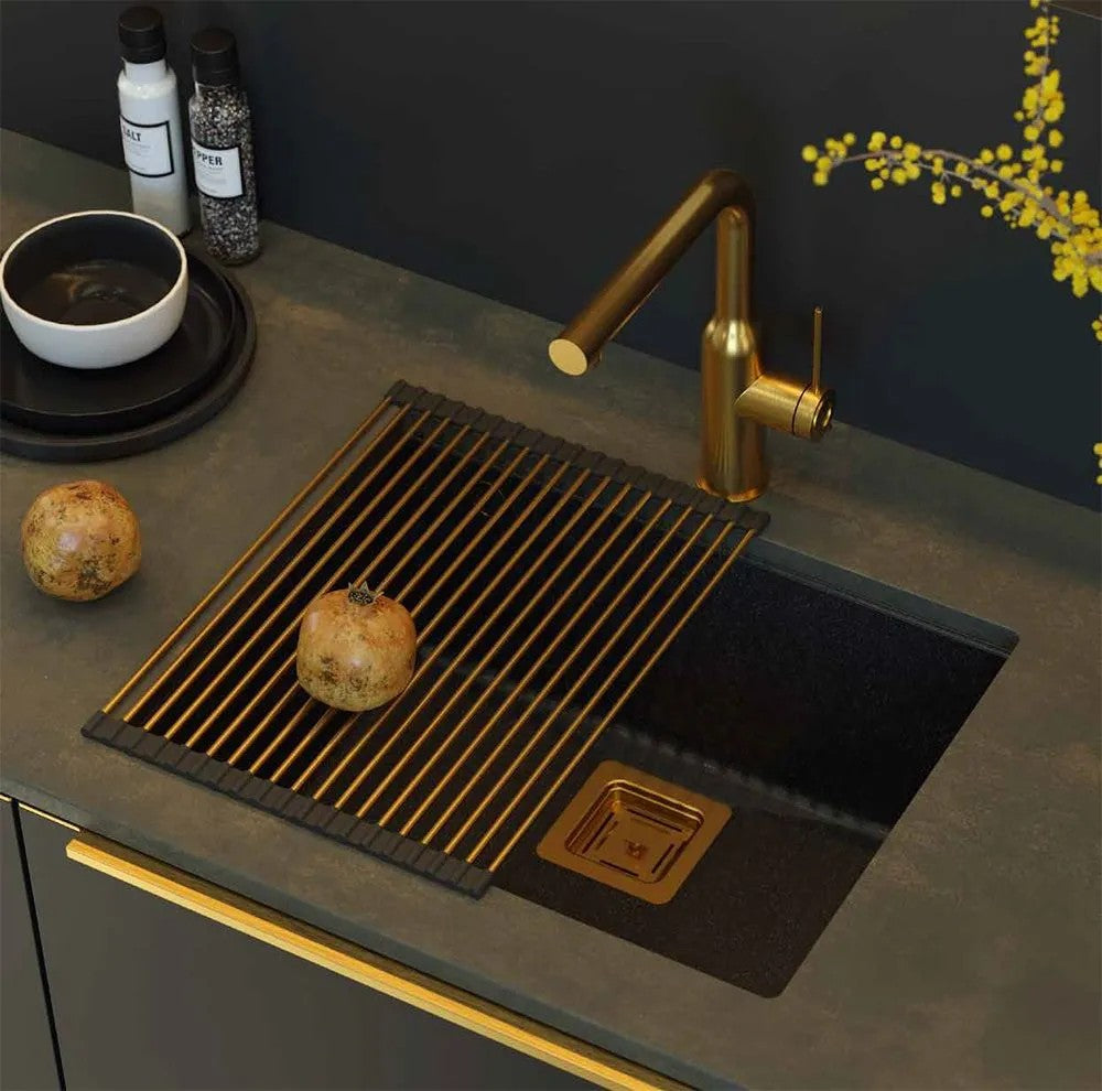 Chiuveta Din Granit DAVID 50 Black Metallic Dop Cupru Periat 7