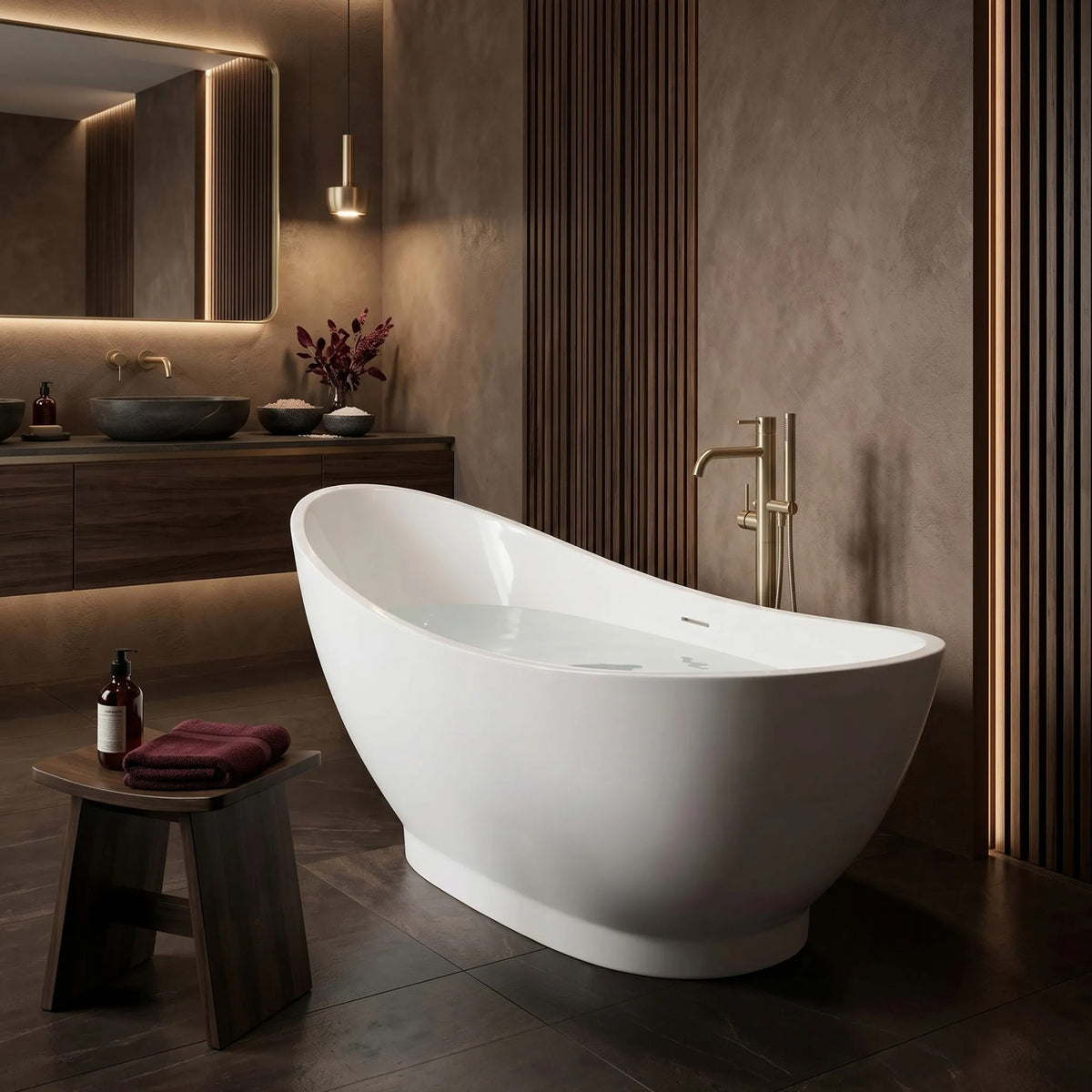 Cadă Freestanding Rea Sorento 180 Capac Dop Alb 7