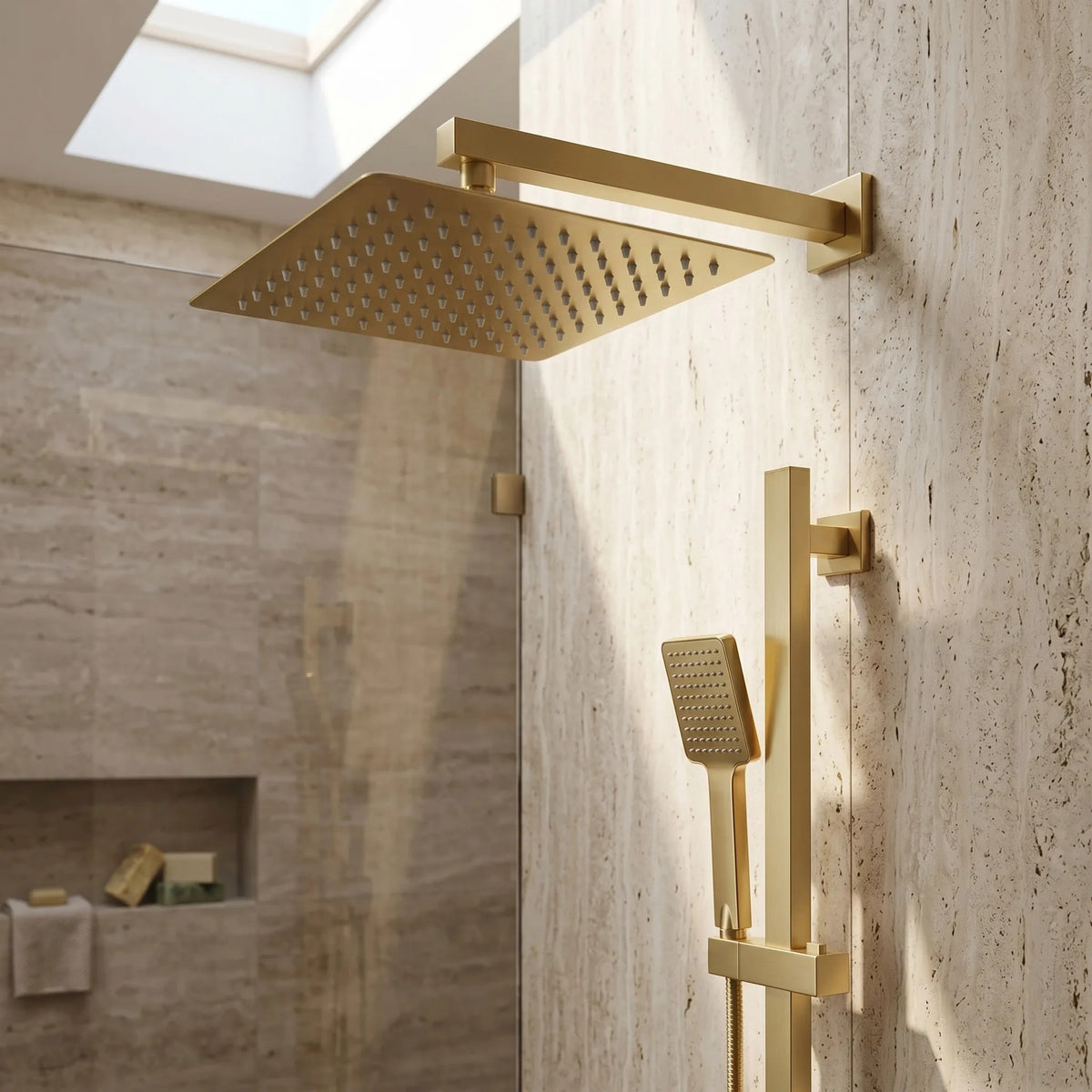 Pălărie De Duș Pătrată REA JS-P015BG 30cm Brush Gold 7