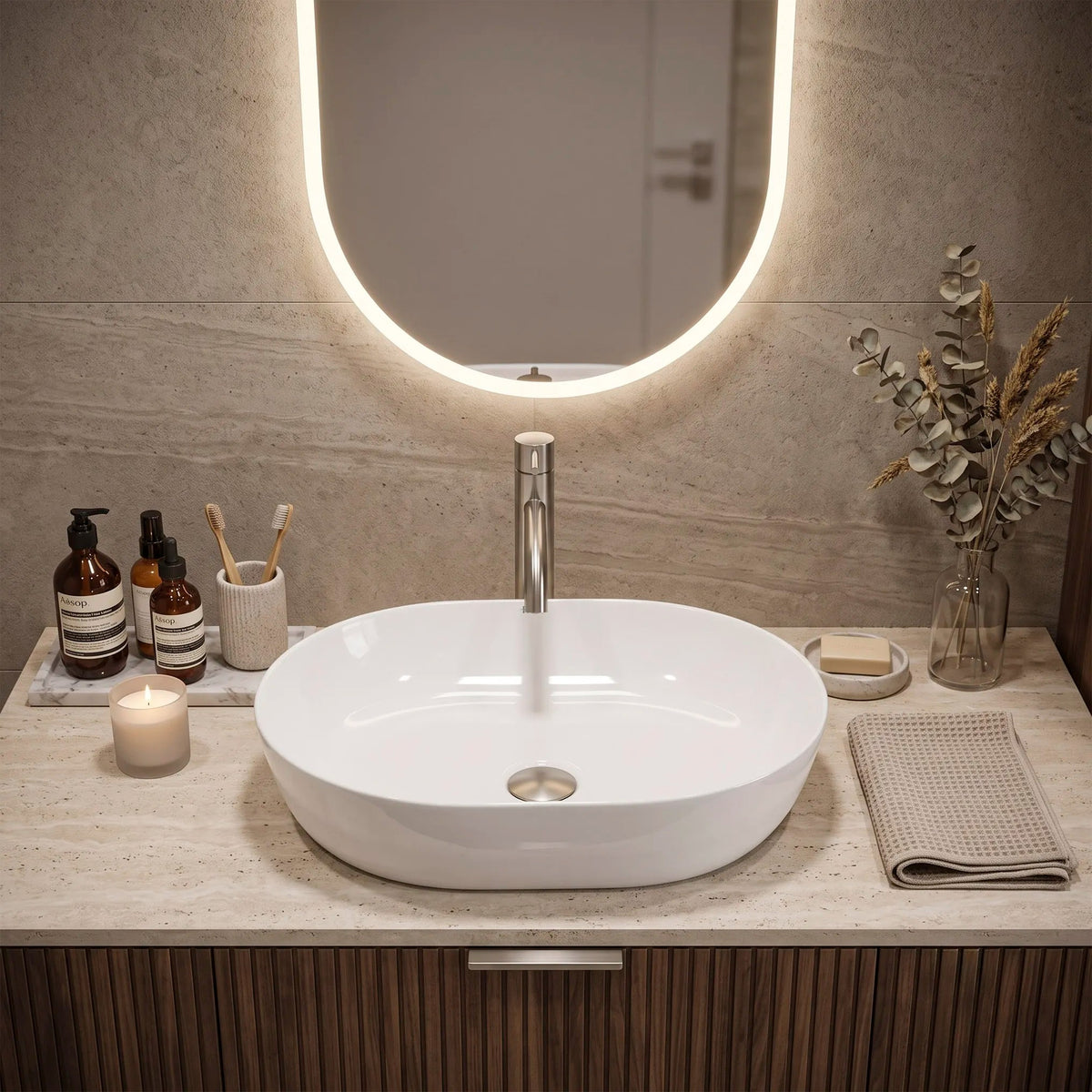 Lavoar Ceramic Pentru Blat CLEO 50 Alb - REA 7