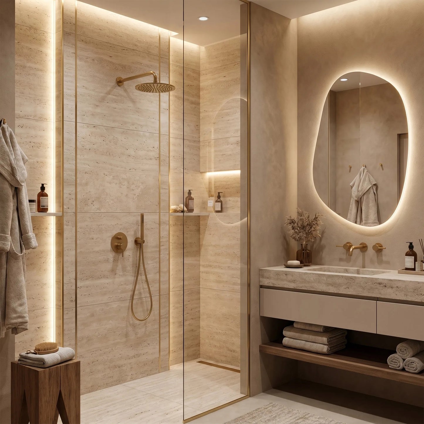 Bandă Decorativă Autoadezivă Rea P14454 2cm Brush Gold 7
