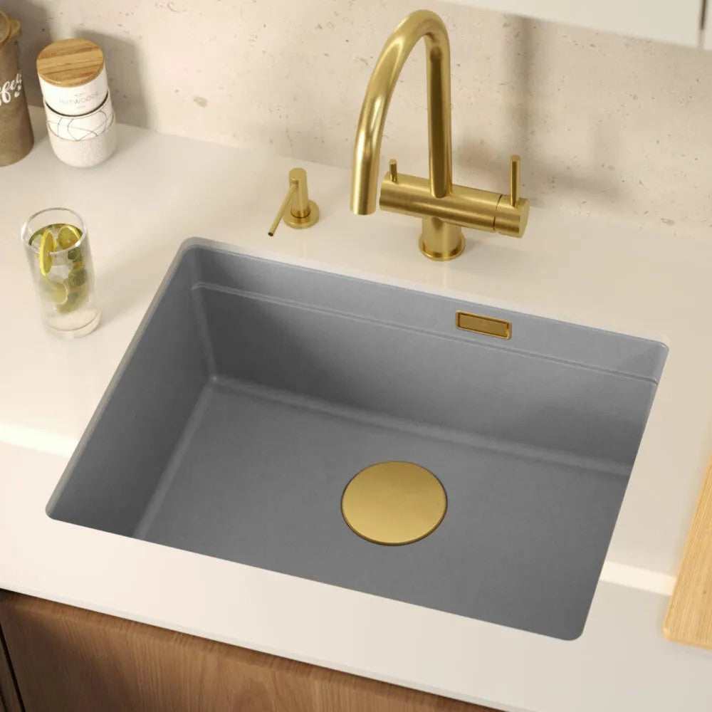 Chiuveta Din Granit Logan 100 Grey Metallic Dop Cupru Periat 7