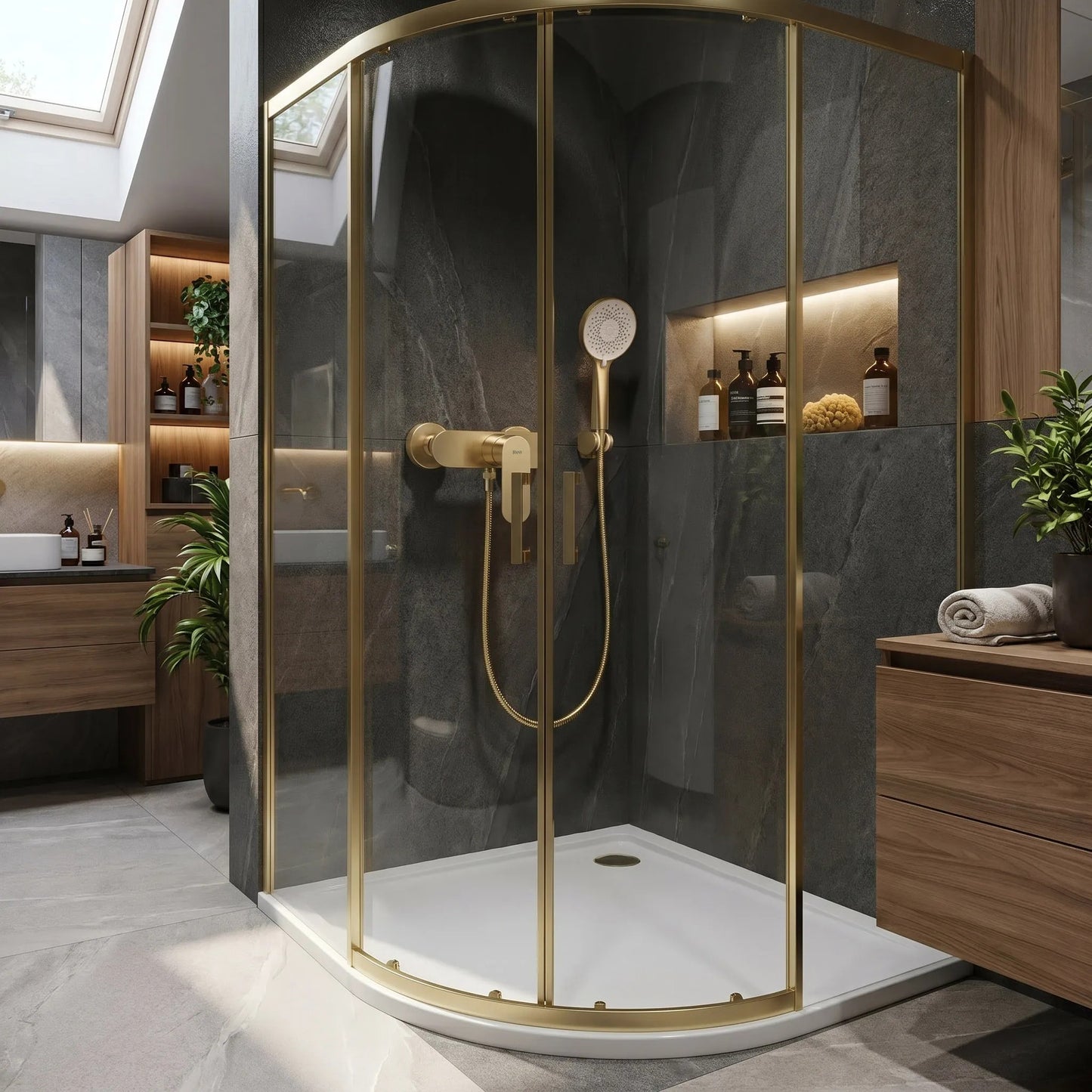 Baterie De Duș REA DROP Brush Gold 7