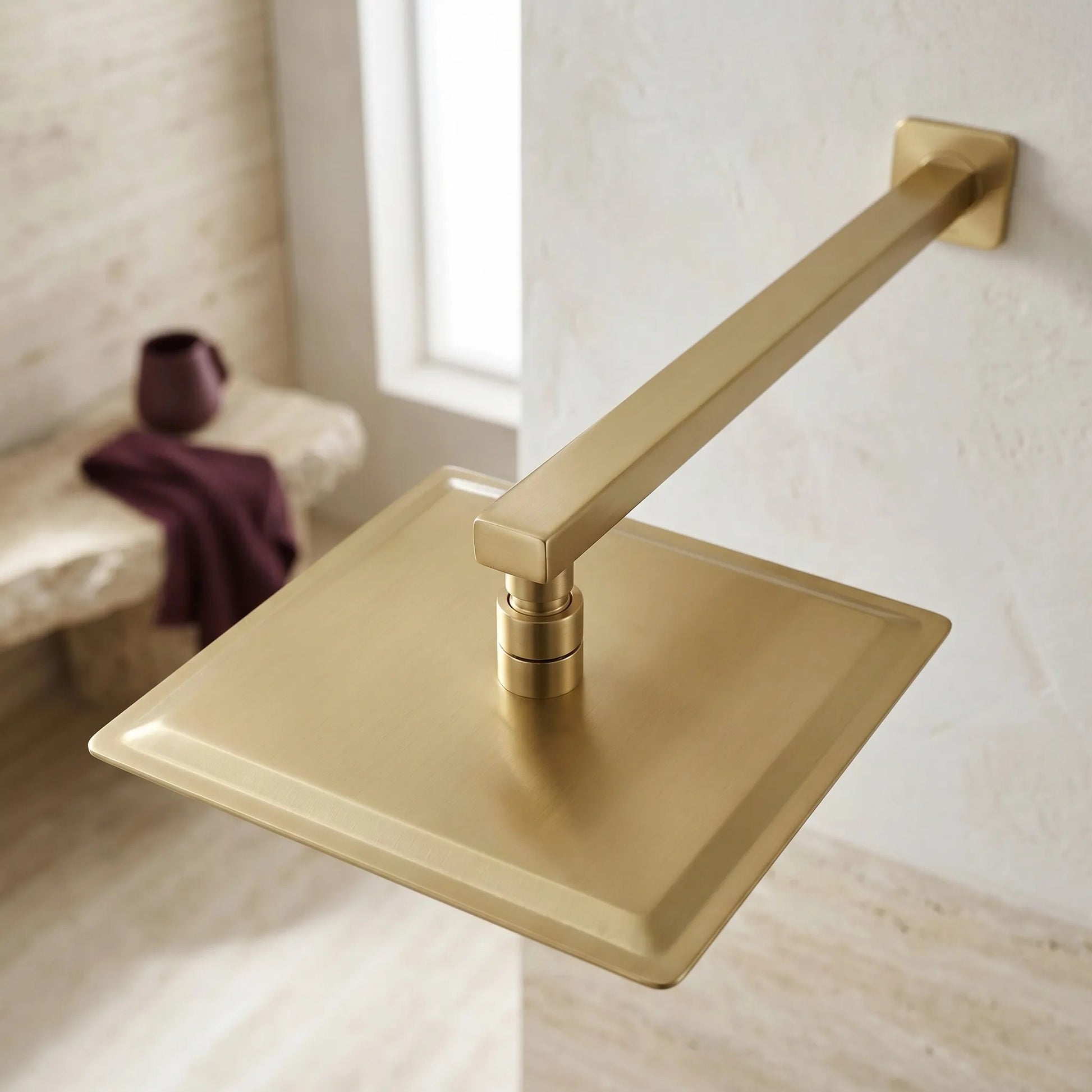 Braț De Duș Pătrat REA JS-9022BG 40cm Brush Gold 7