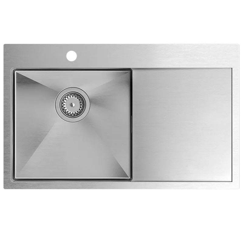 Chiuvetă Inox RUSSEL 111 BRUSH NICKEL Cuva Dreapta 7