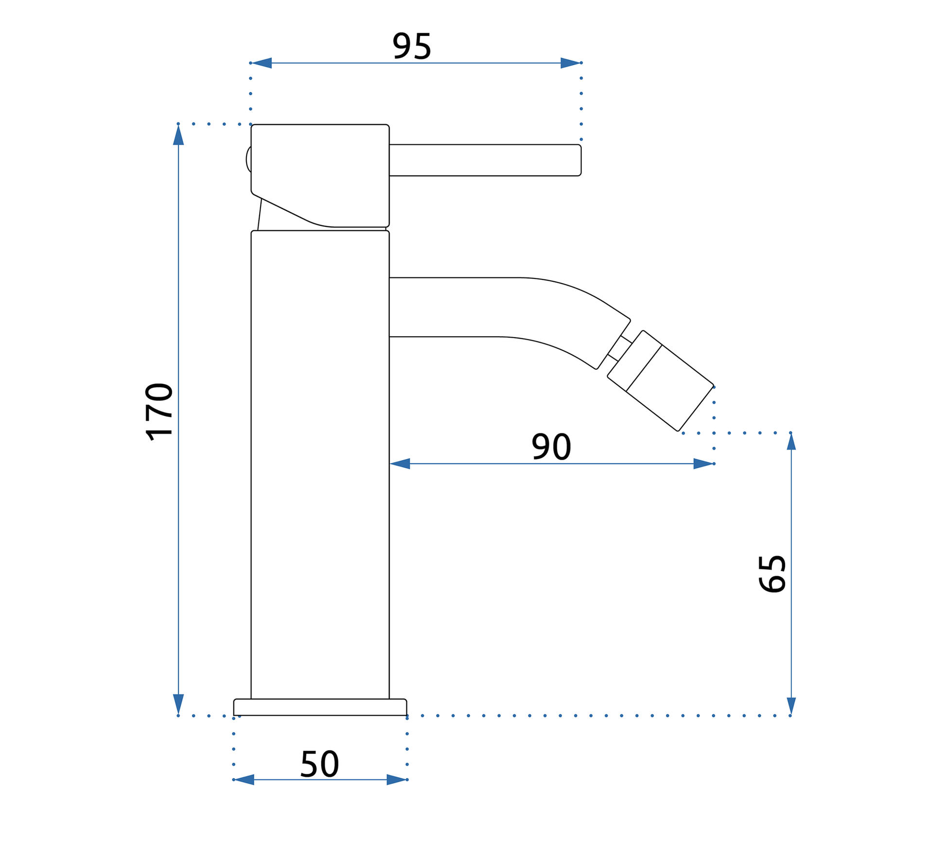 Robinet pentru bideu Rea Lungo White Matt 5