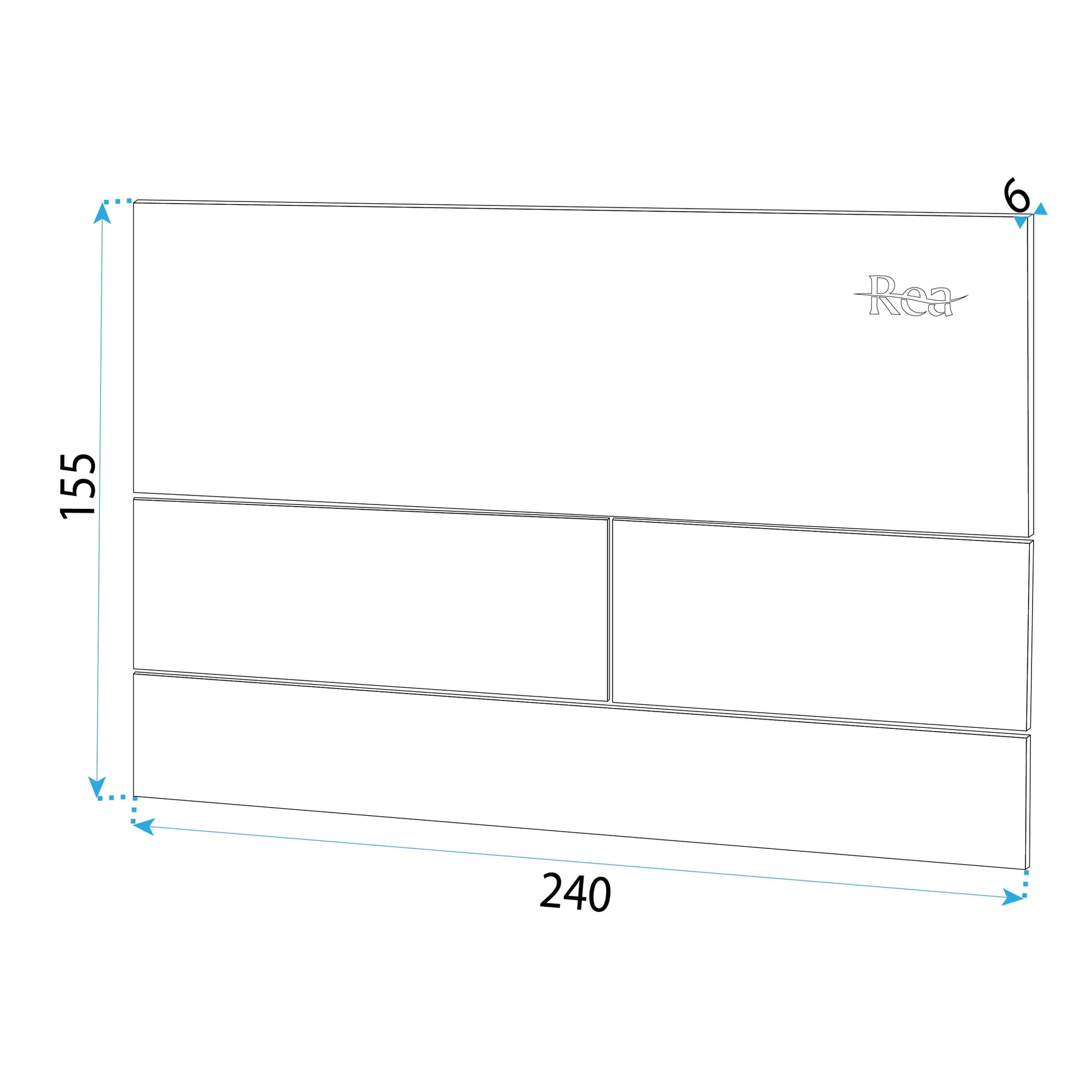 Clapeta Pentru Rezervor Incastrat K011a-q Rea T Black Glass  6