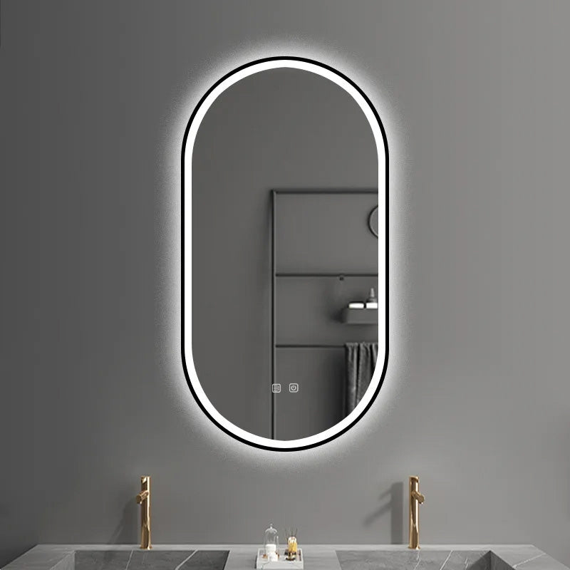 Oglindă LED OVL 50x100cm Black  2