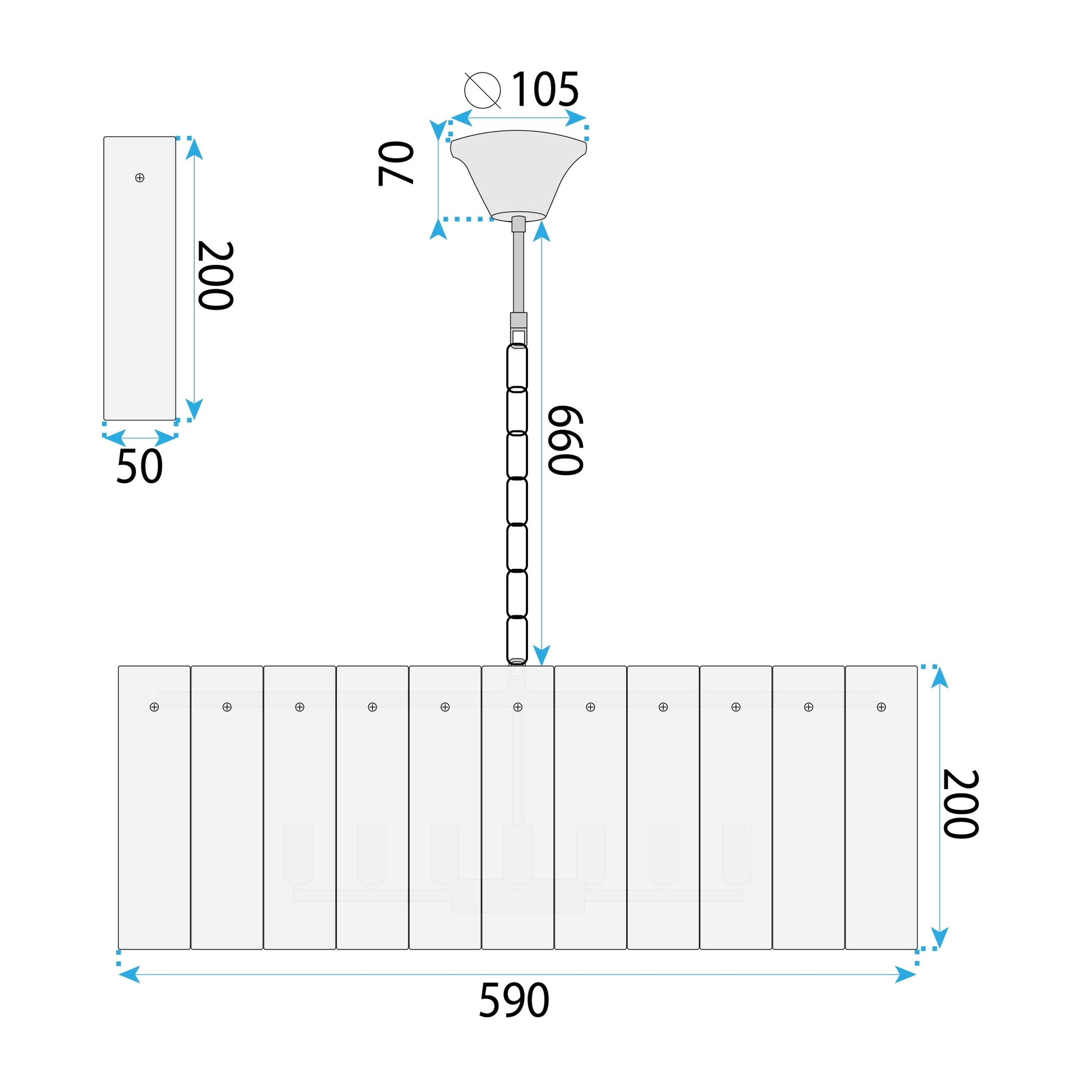 Lampă Suspendată Cristal App1779-cp 60cm Gold  6