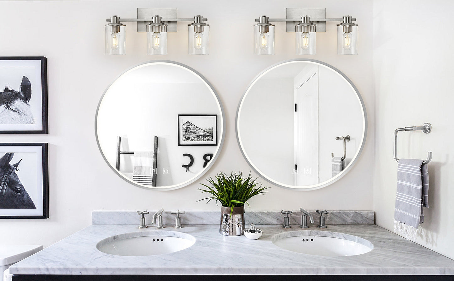 Oglindă LED 70cm MMJ BRUSH SILVER  8