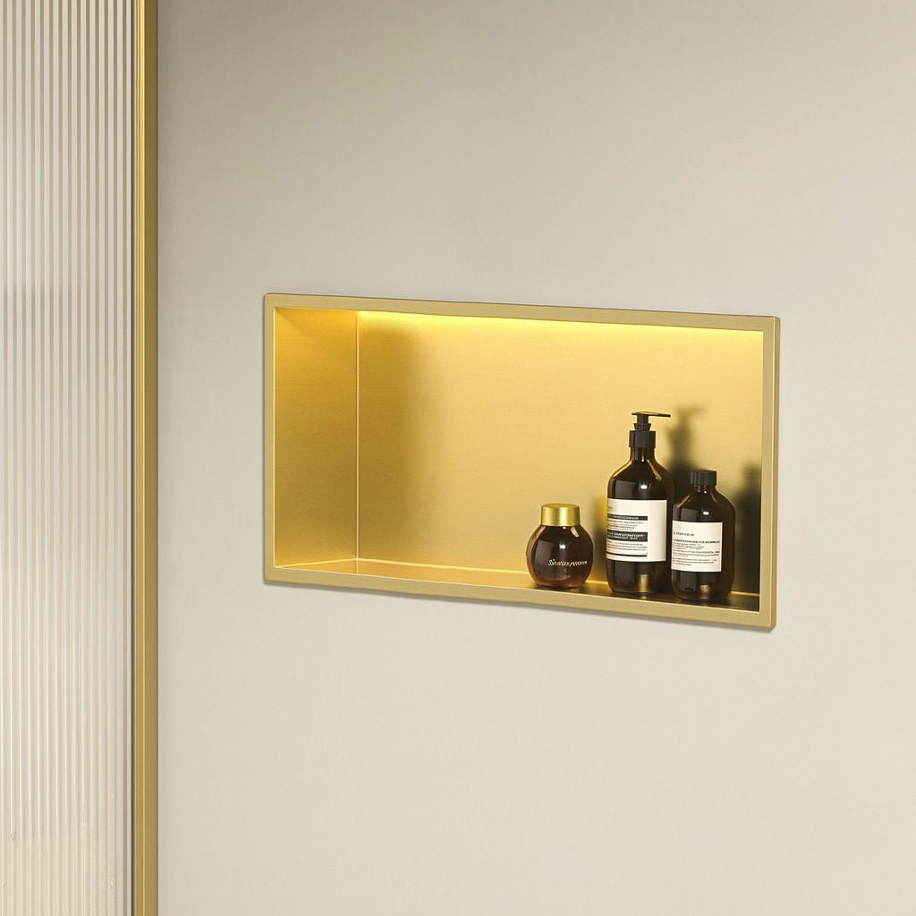 Raft Baie Incastrat Perete Led 30x60 Brush Gold  8