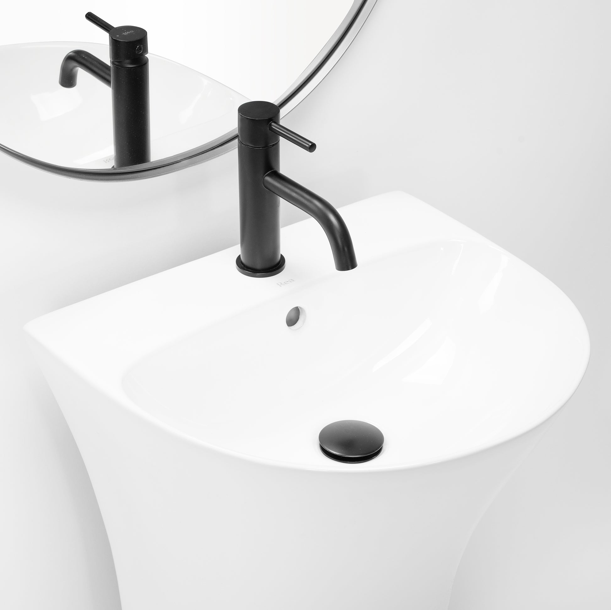 Lavoar De Podea Freestanding Rea Rita Slim Alb  3