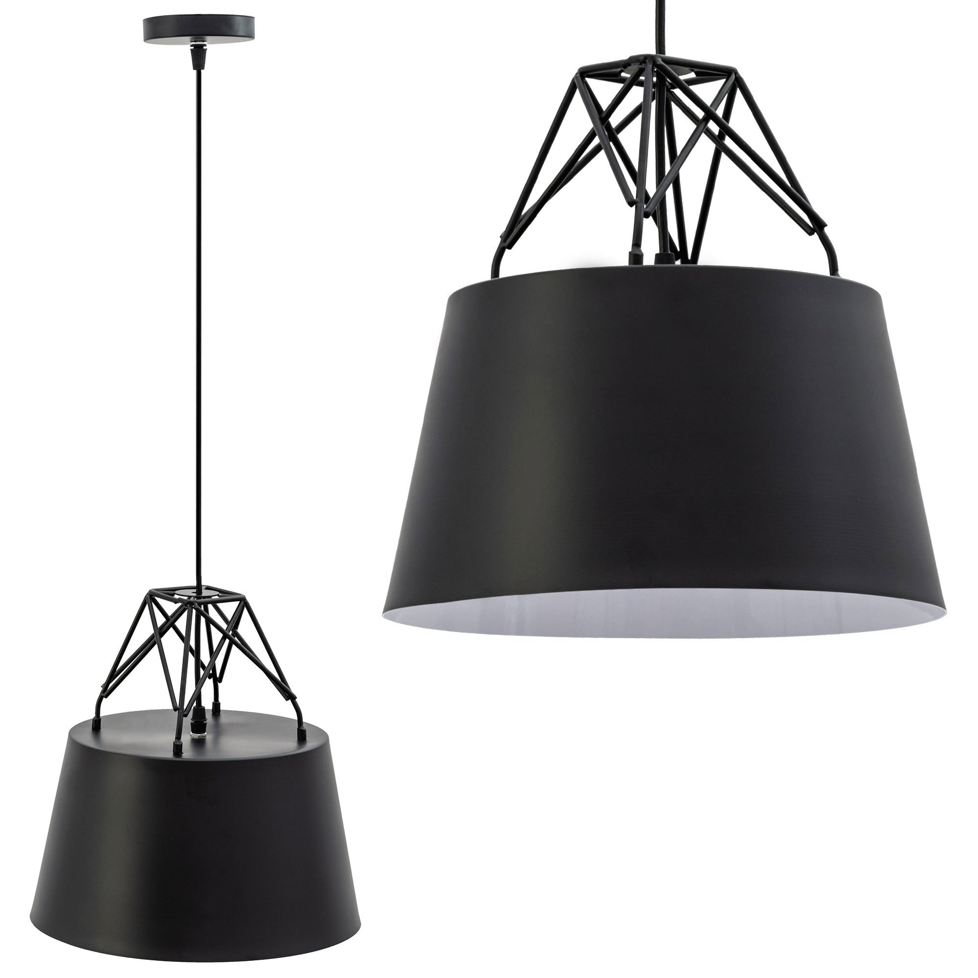 Lampă Suspendată Din Tavan De Metal Negru APP422-1CP  1