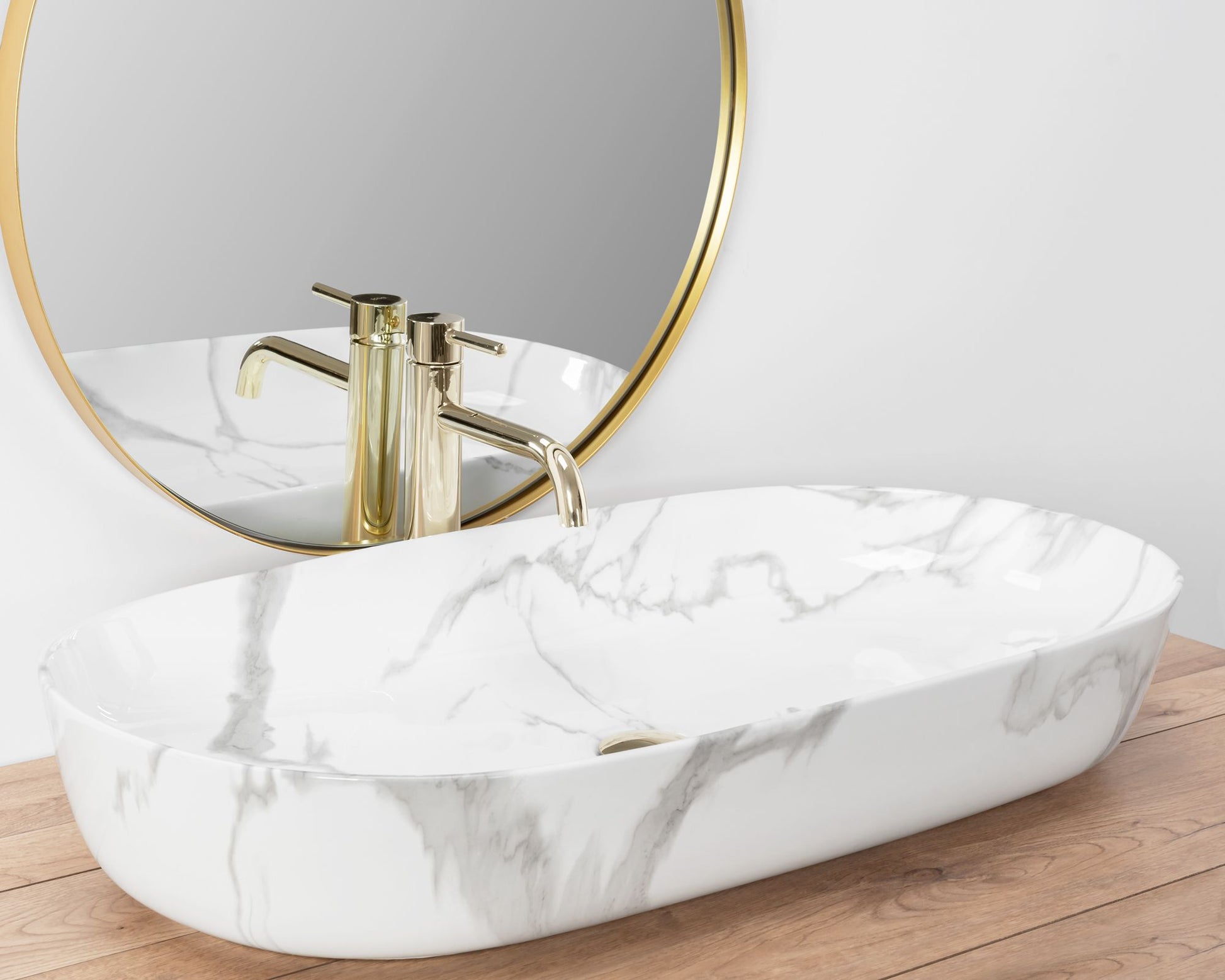 Lavoarul REA CLEO 81 Shiny Marmo din ceramică  3