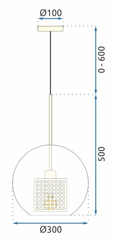 Lampă Suspendată Din Sticlă Loft Negru APP559-1CP 30cm  6