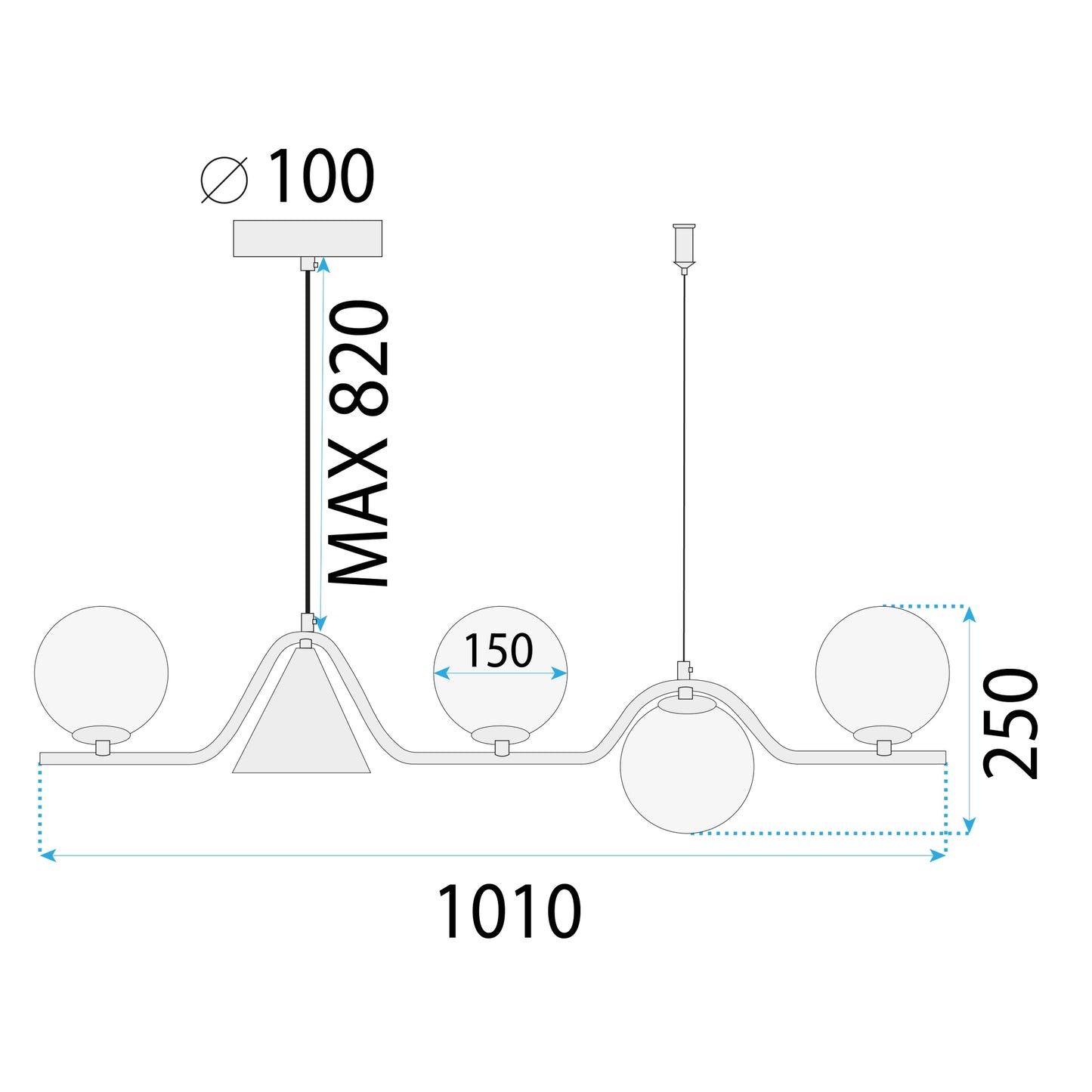 Lampă Suspendată APP1662-5CP Gold  7